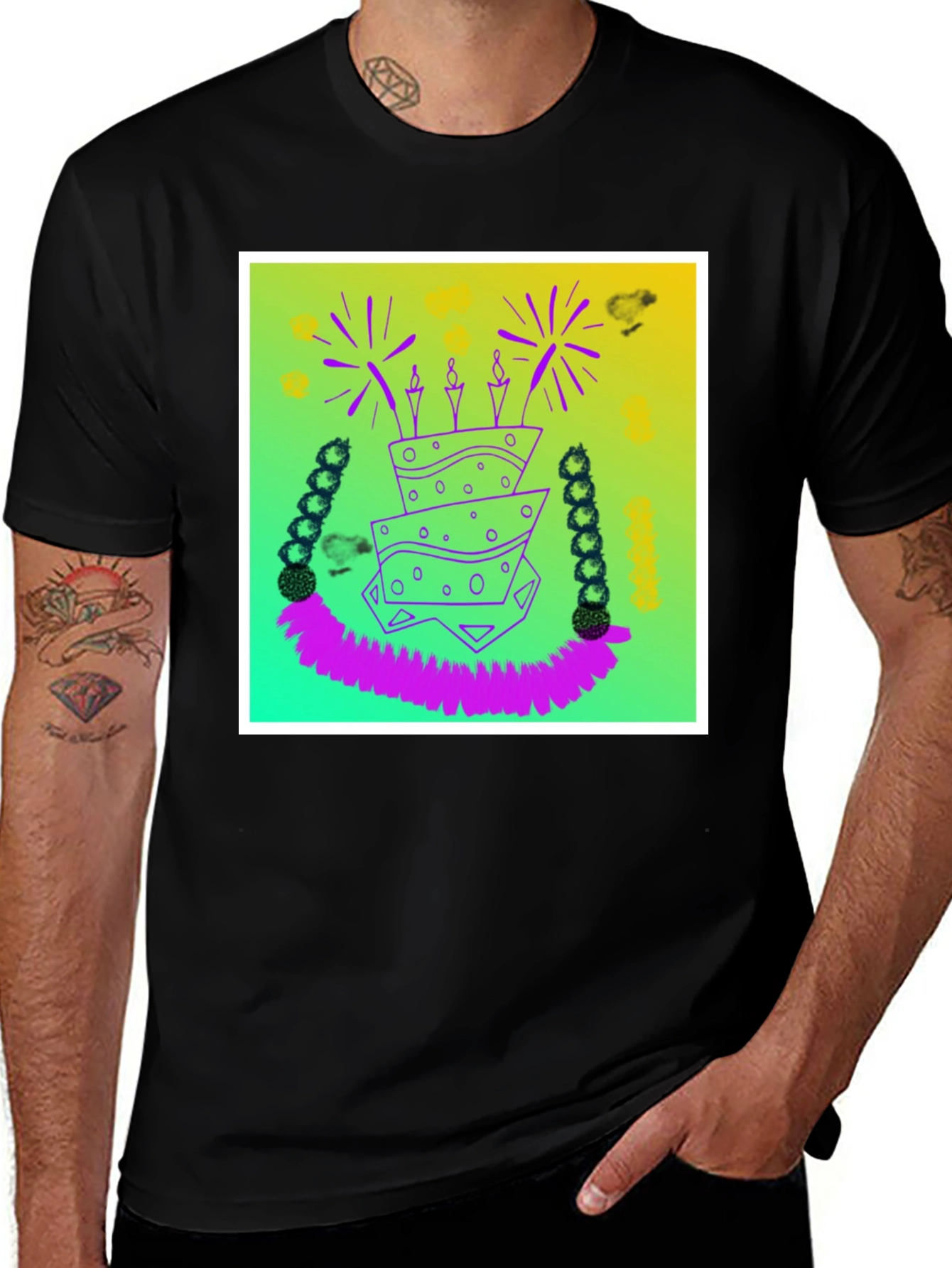 Variant 7 of Whimsical Birthday Cake Graphic Tee
