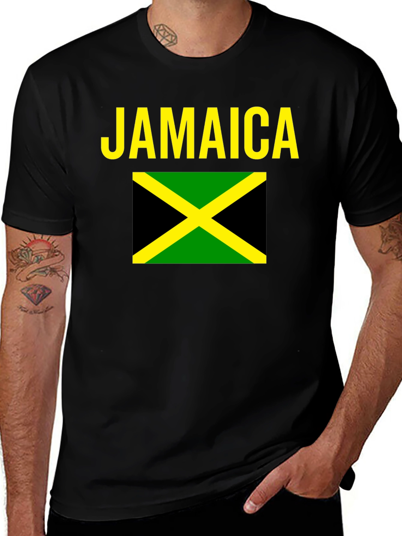 Jamaica Flag T-Shirt - Black Graphic Tee