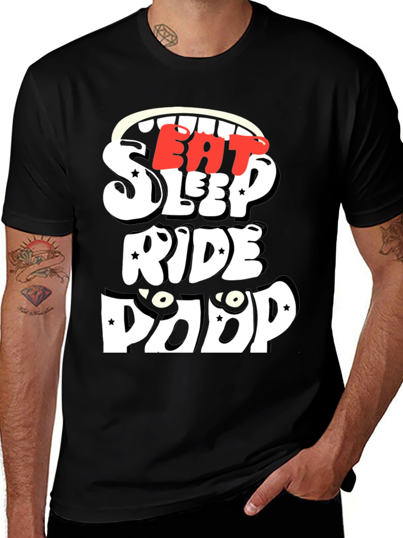 Variant 7 of Eat Sleep Ride Poop Funny T-Shirt