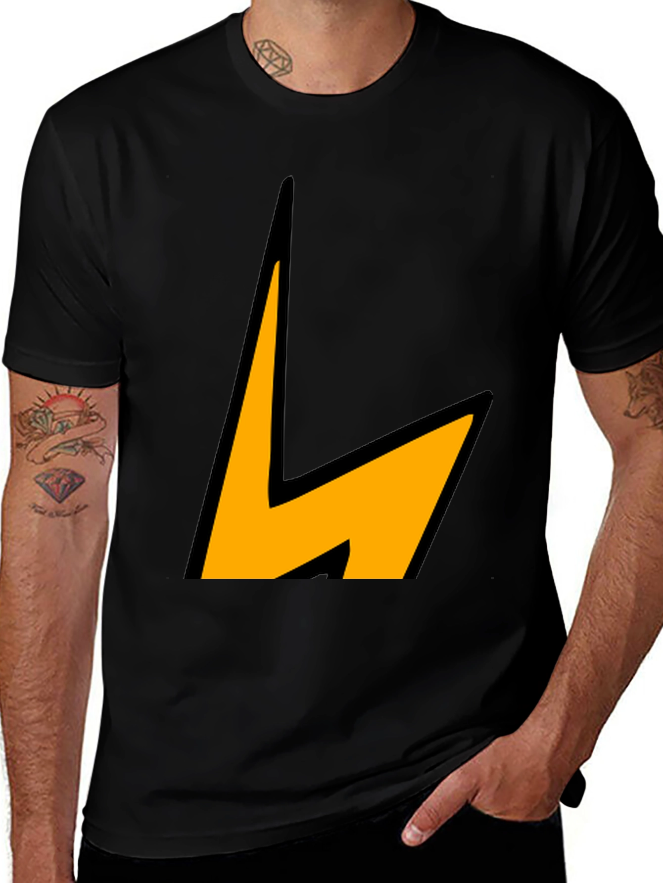 Variant 22 of Lightning Bolt Graphic Tee - Black