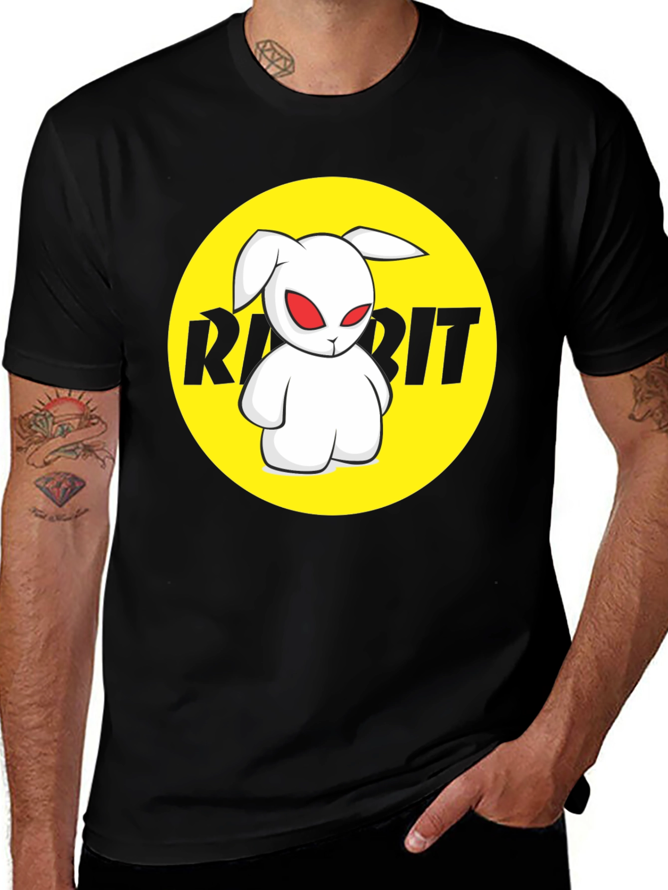 Variant 8 of Rabbit Graphic T-Shirt - Bold Cartoon Design