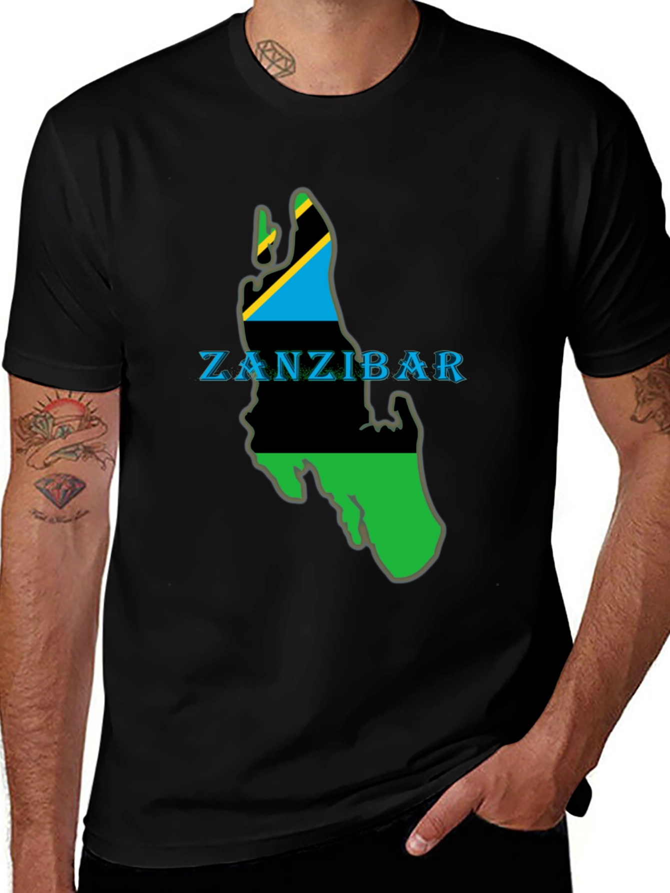 Variant 13 of Zanzibar Flag T-Shirt - Island Pride Graphic Tee