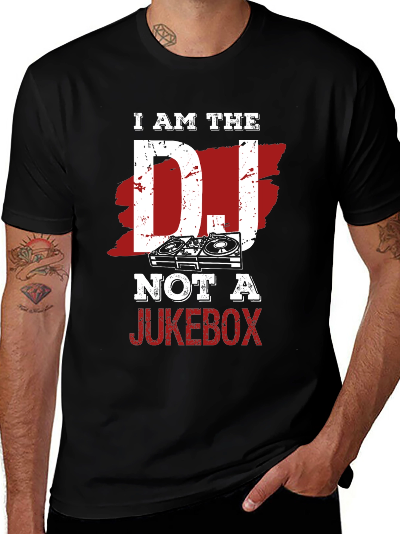 I am the DJ, Not a Jukebox Black T-Shirt