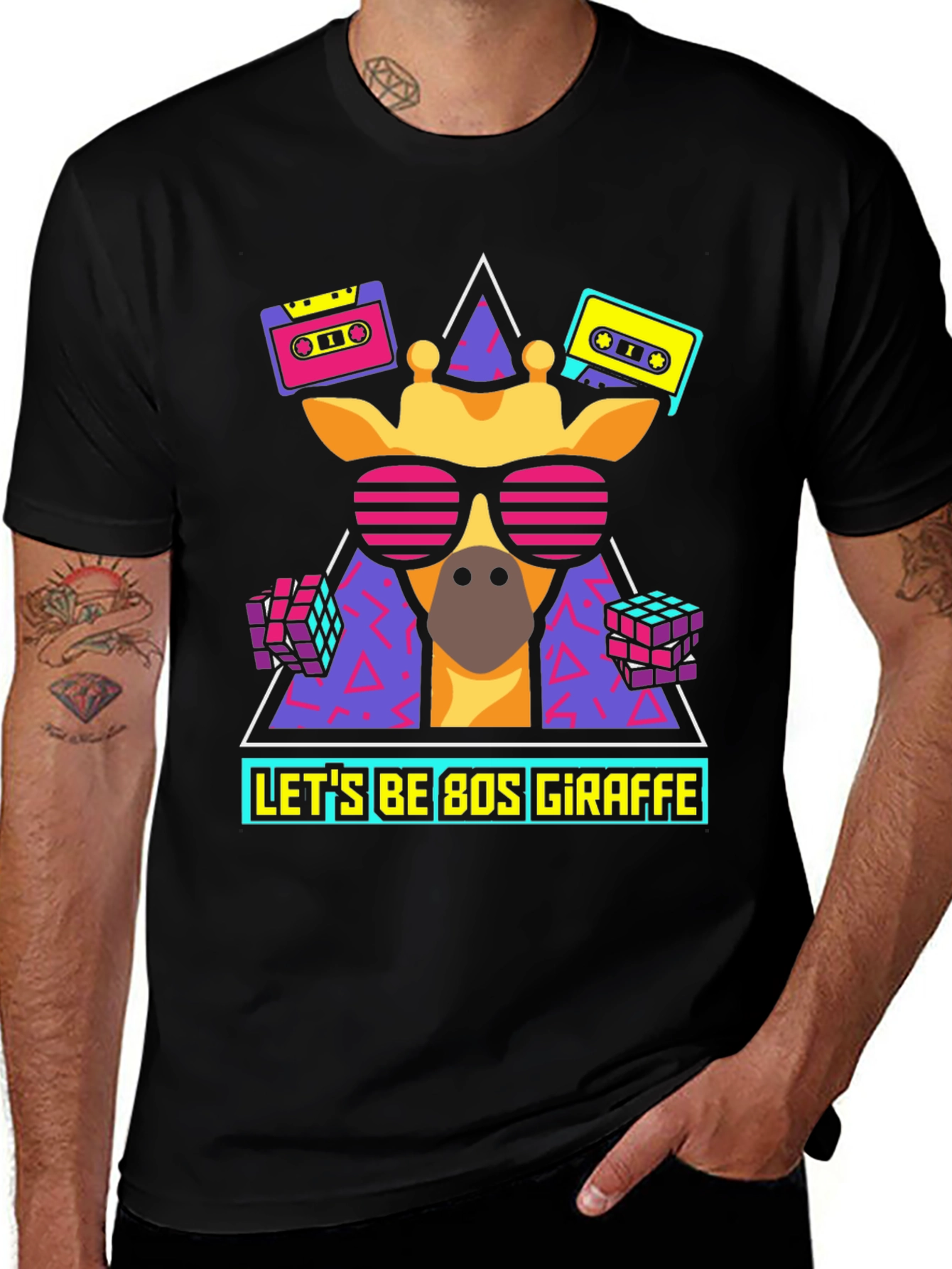 Variant 17 of Retro 80s Giraffe Graphic T-Shirt