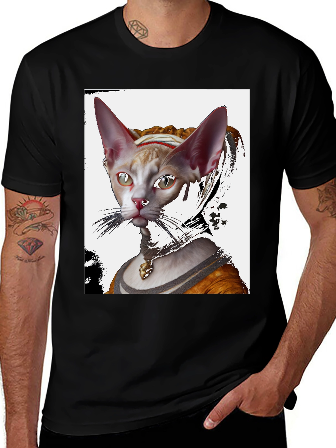 Variant 17 of Renaissance Cat Portrait T-Shirt