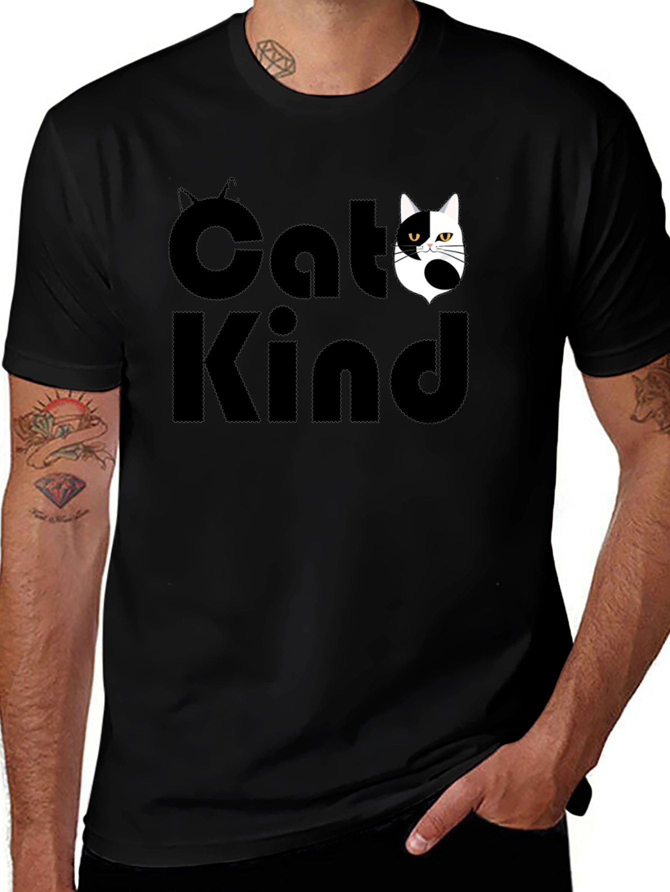 Variant 14 of Cat Kind Graphic Tee - Unisex Black T-Shirt