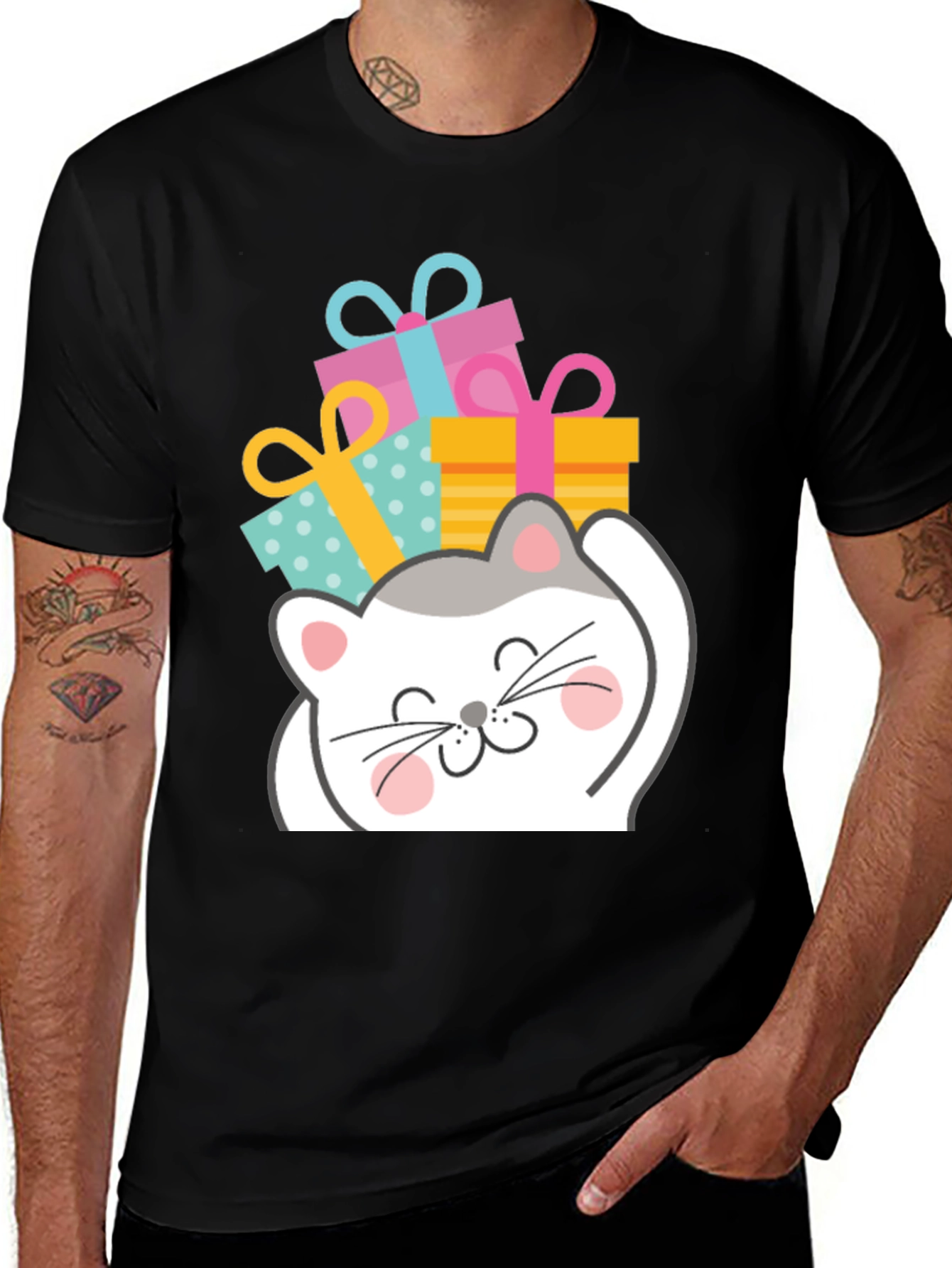 Variant 25 of Cute Cat with Gifts T-Shirt