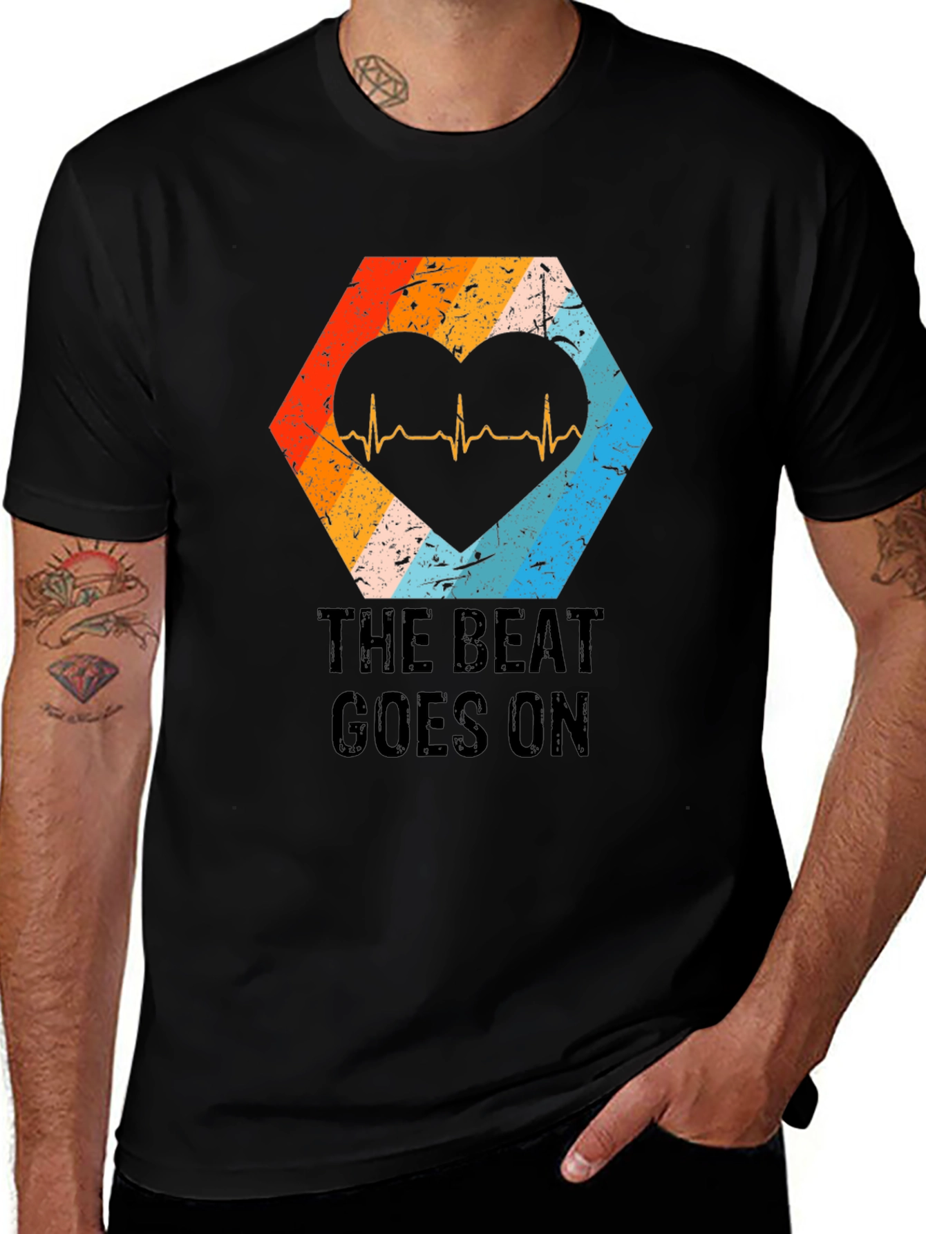 Variant 13 of The Beat Goes On Heartbeat Graphic Tee