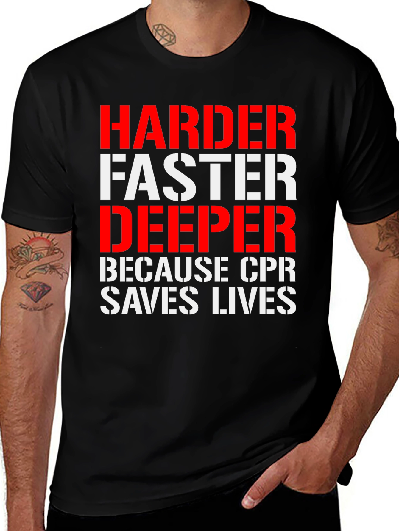 CPR Saves Lives Tee: Harder Faster Deeper
