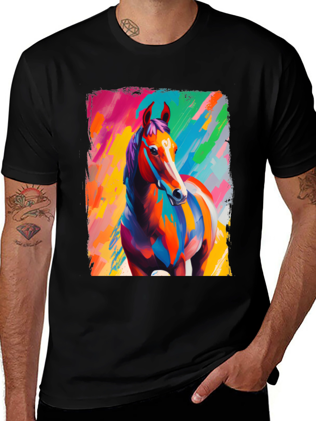 Variant 11 of Colorful Horse Graphic Tee - Unisex