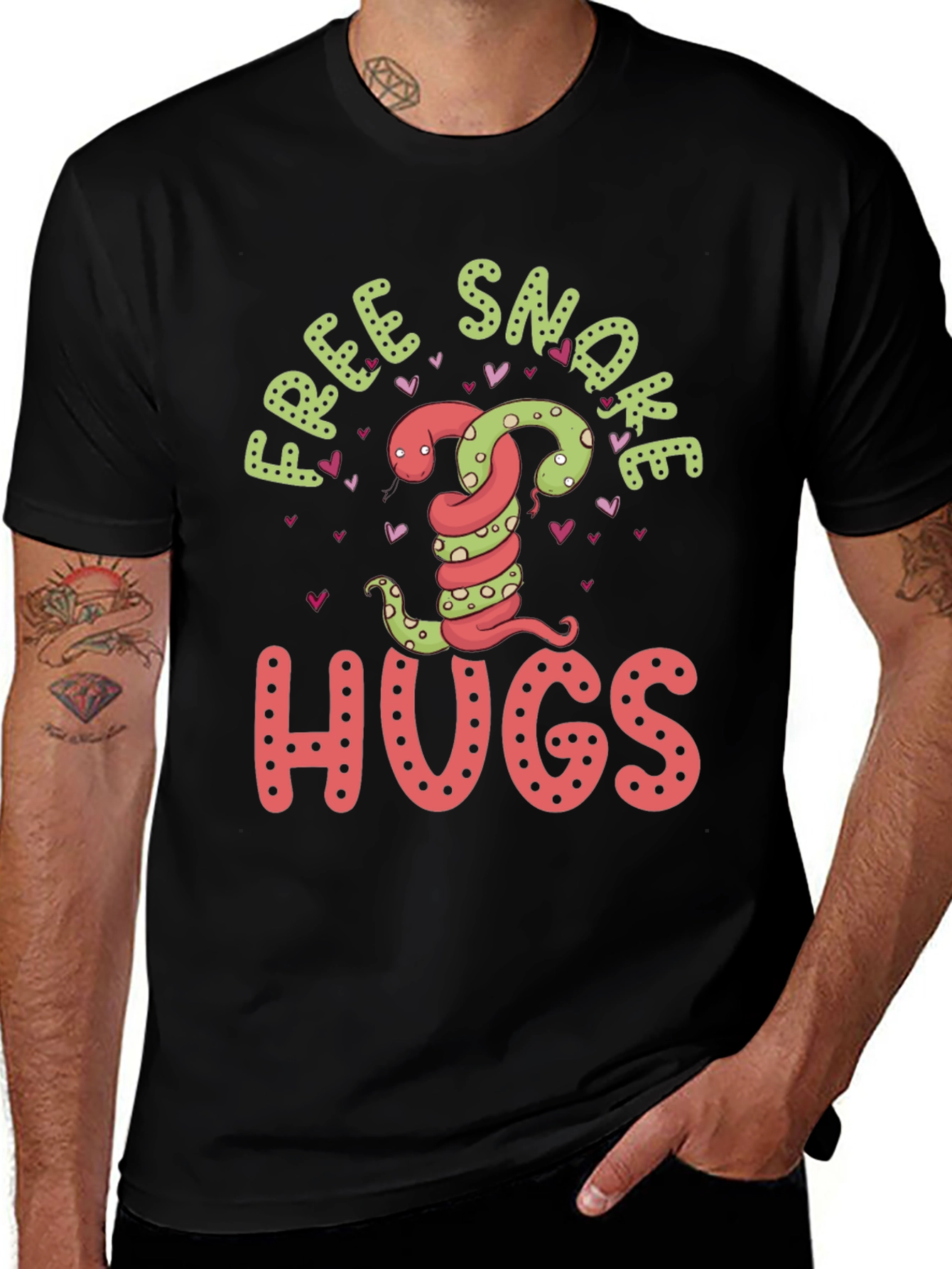 Variant 9 of Free Snake Hugs T-Shirt - Graphic Tee