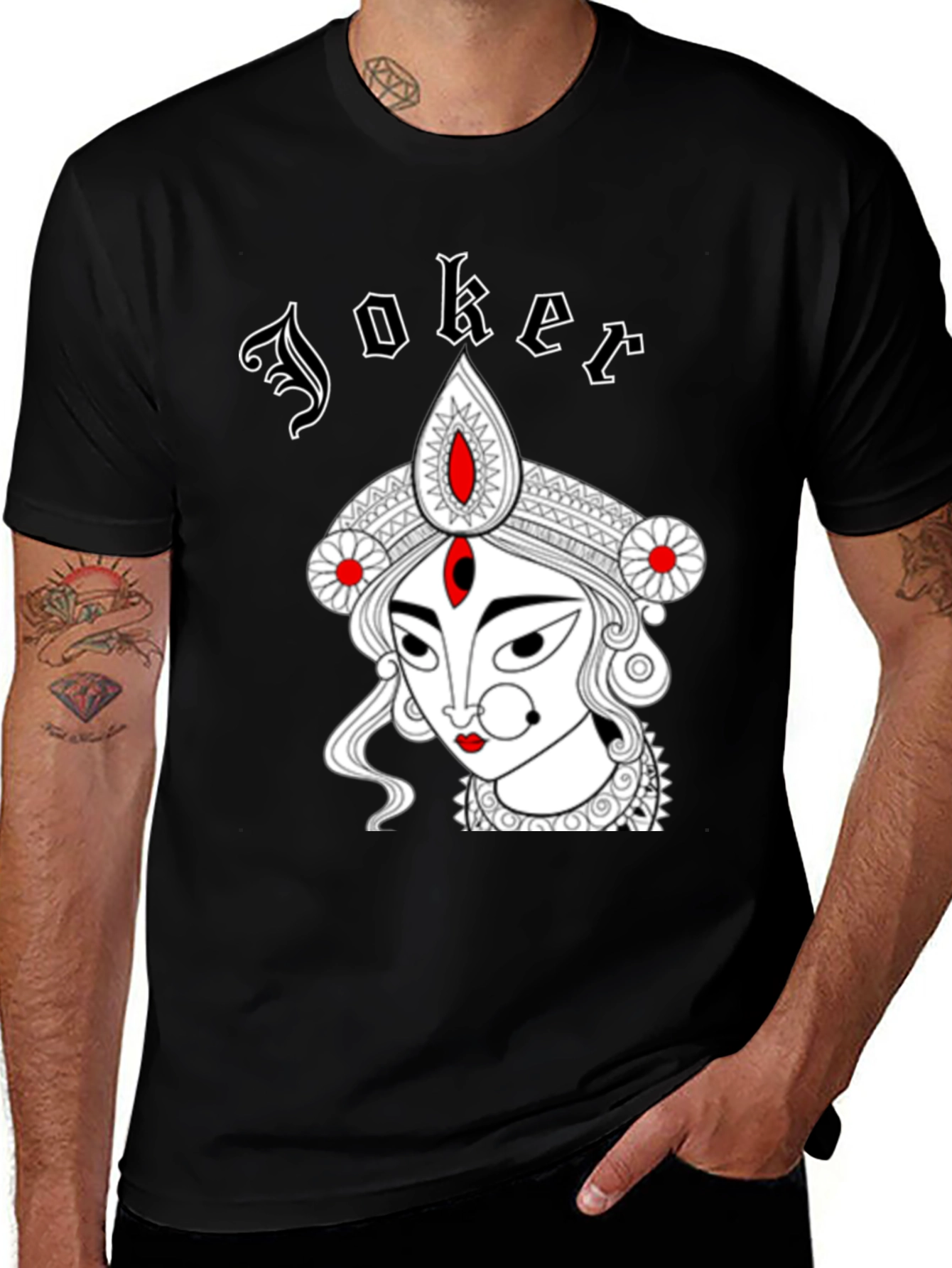 Variant 28 of Joker Durga Graphic Print Black T-Shirt