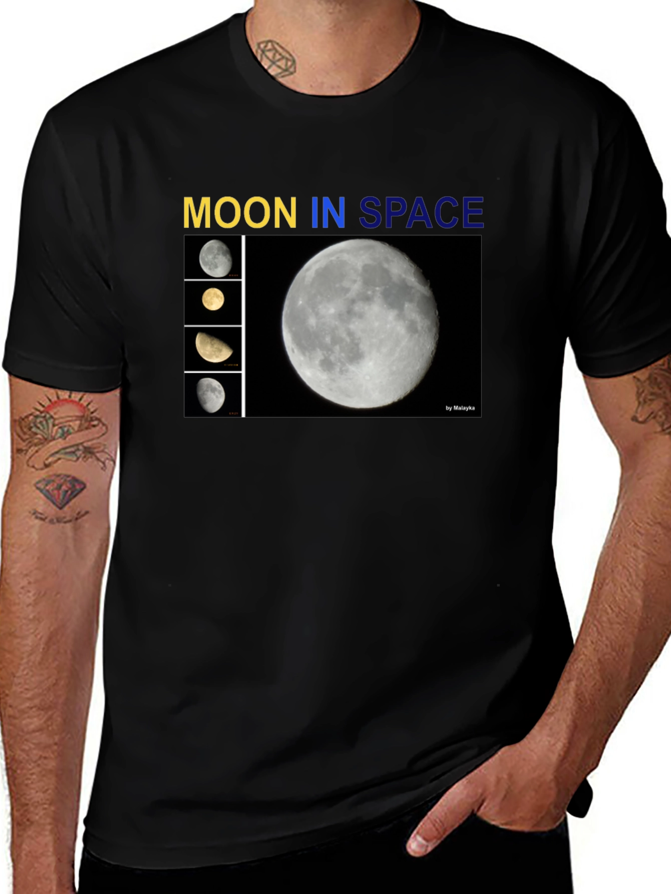 Variant 4 of Moon in Space Black T-Shirt