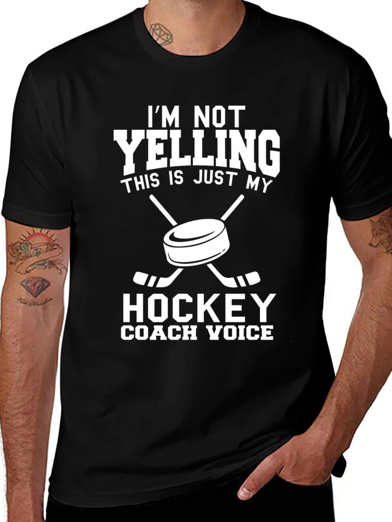 Variant 15 of Hockey Coach T-Shirt: I'm Not Yelling