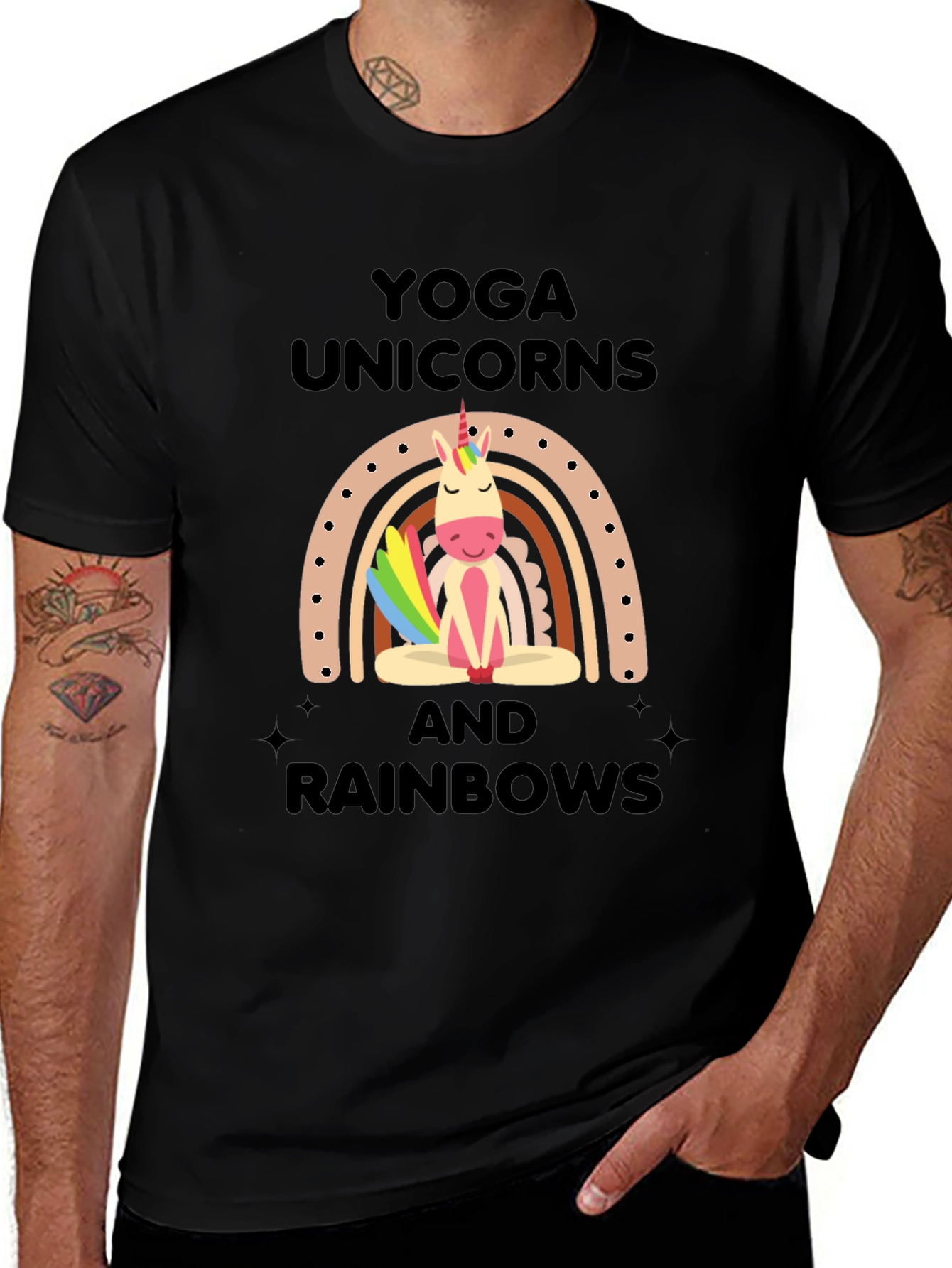 Variant 2 of Yoga Unicorns and Rainbows Graphic Tee