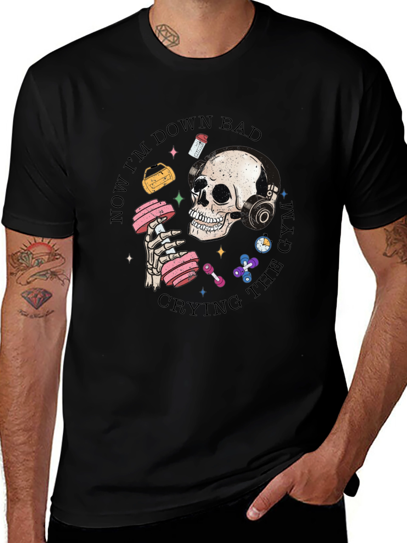 Variant 23 of Down Bad Gym Skull Graphic T-Shirt