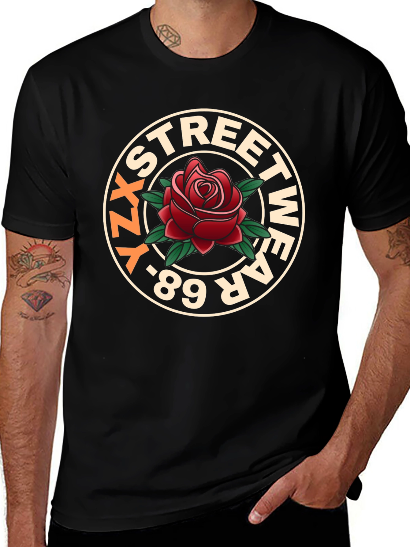 Variant 19 of YZ Streetwear '89 Rose Graphic T-Shirt