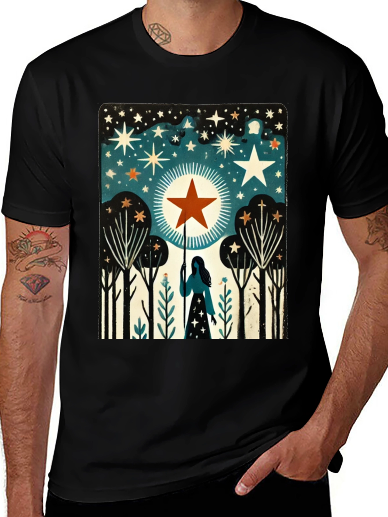 Variant 7 of Celestial Starry Night Graphic Tee