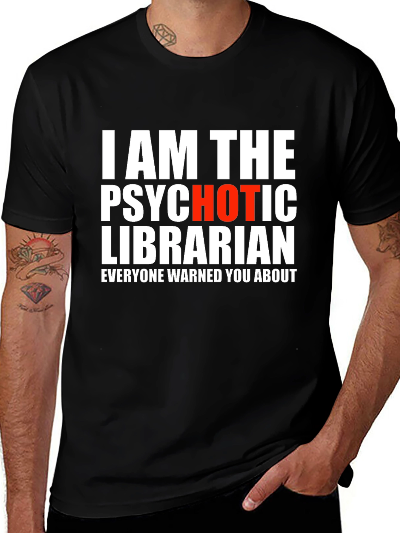 Variant 27 of Psychotic Librarian T-Shirt - Novelty Graphic Tee