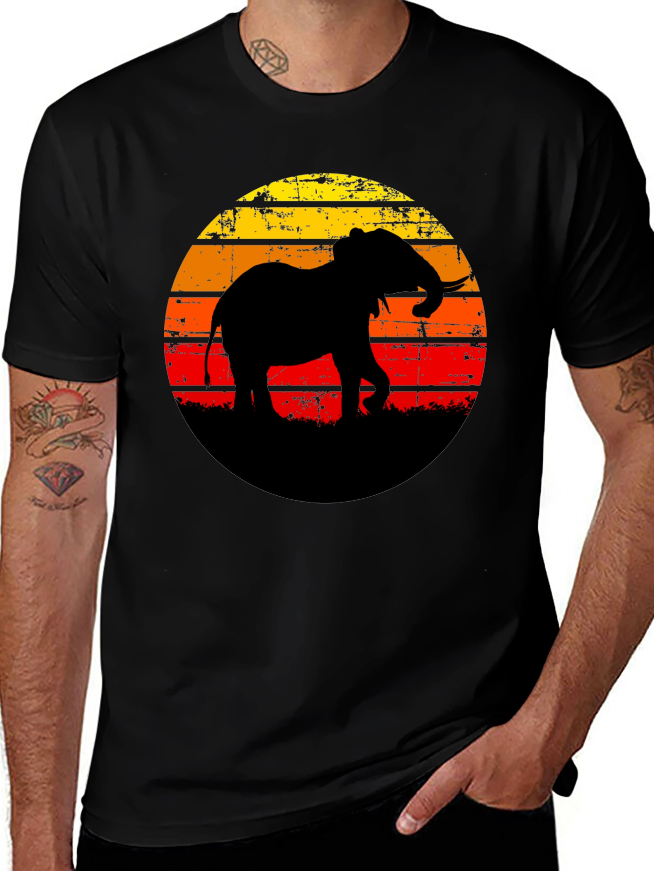 Variant 17 of Elephant Sunset Graphic Tee