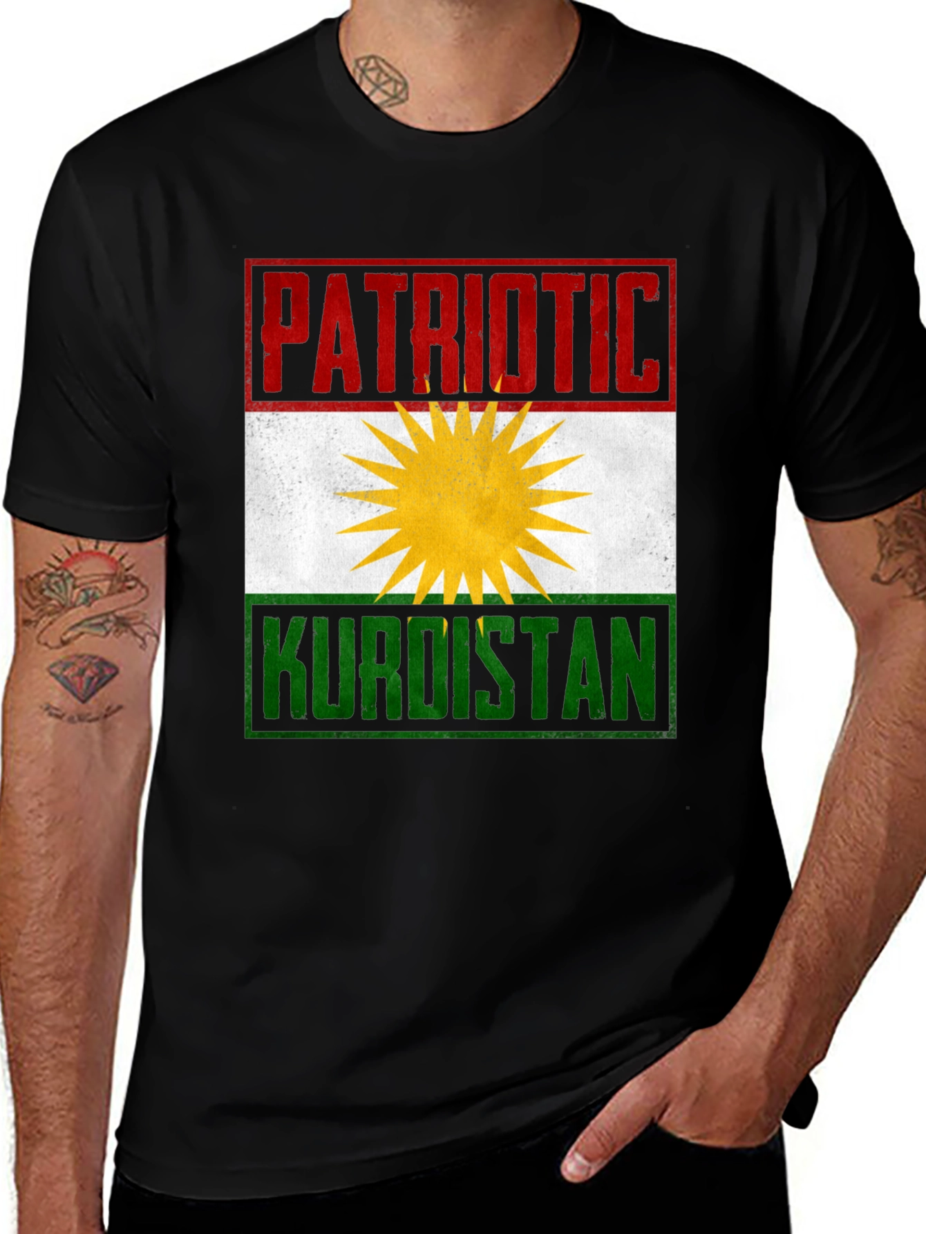 Variant 30 of Patriotic Kurdistan Flag Graphic T-Shirt