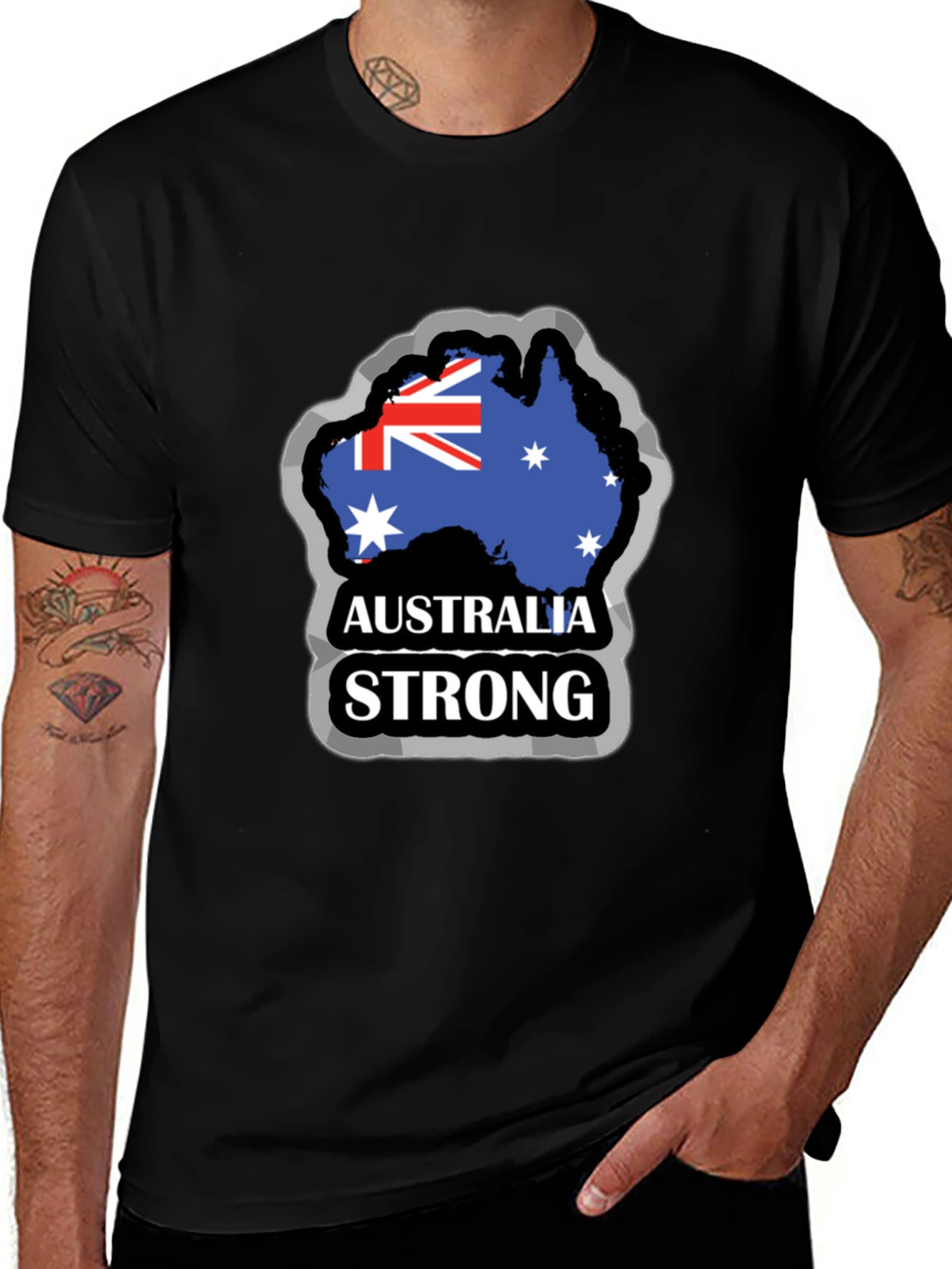 Australia Strong Men's Black T-Shirt