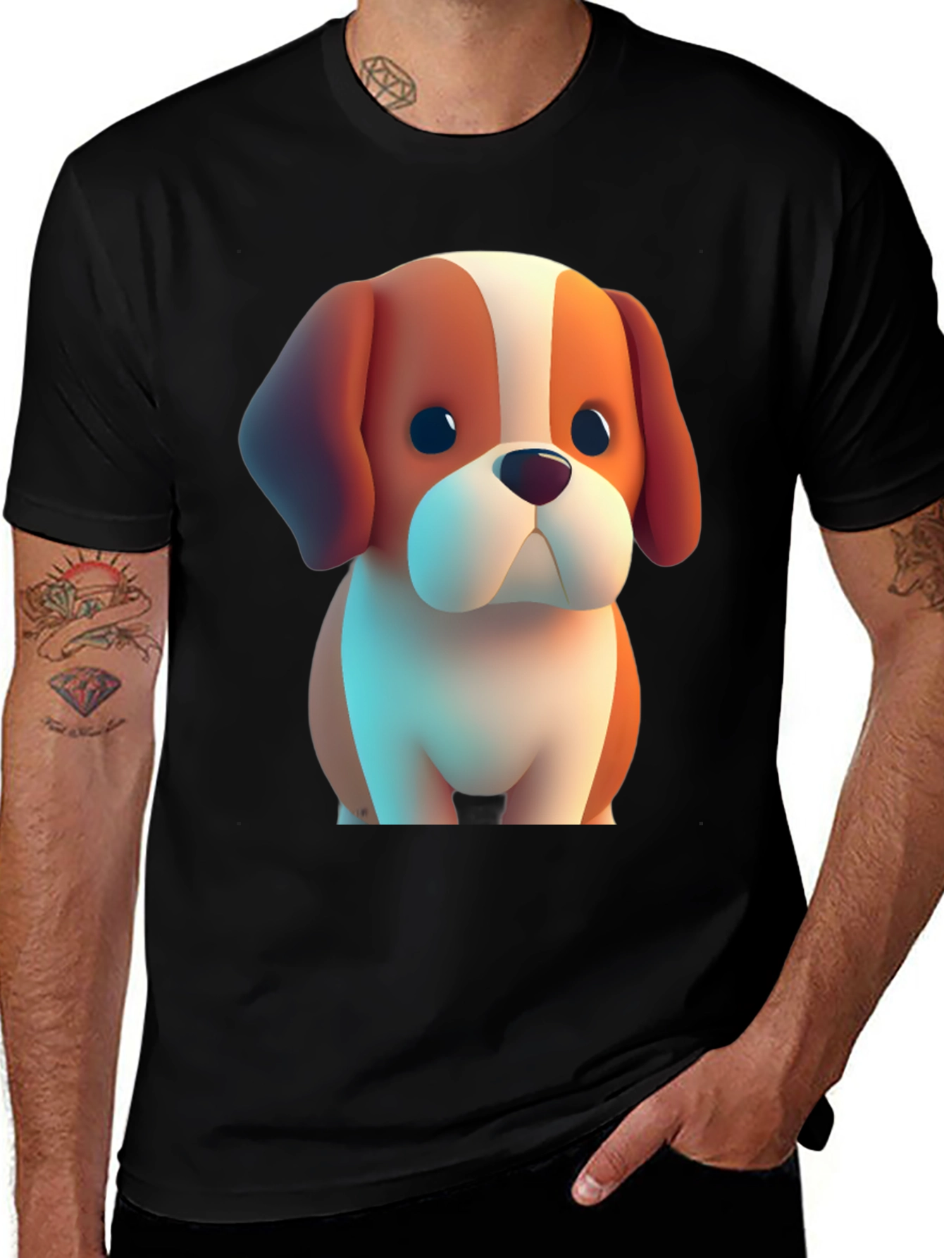 Variant 16 of Cartoon Dog Graphic Tee - Soft & Stylish