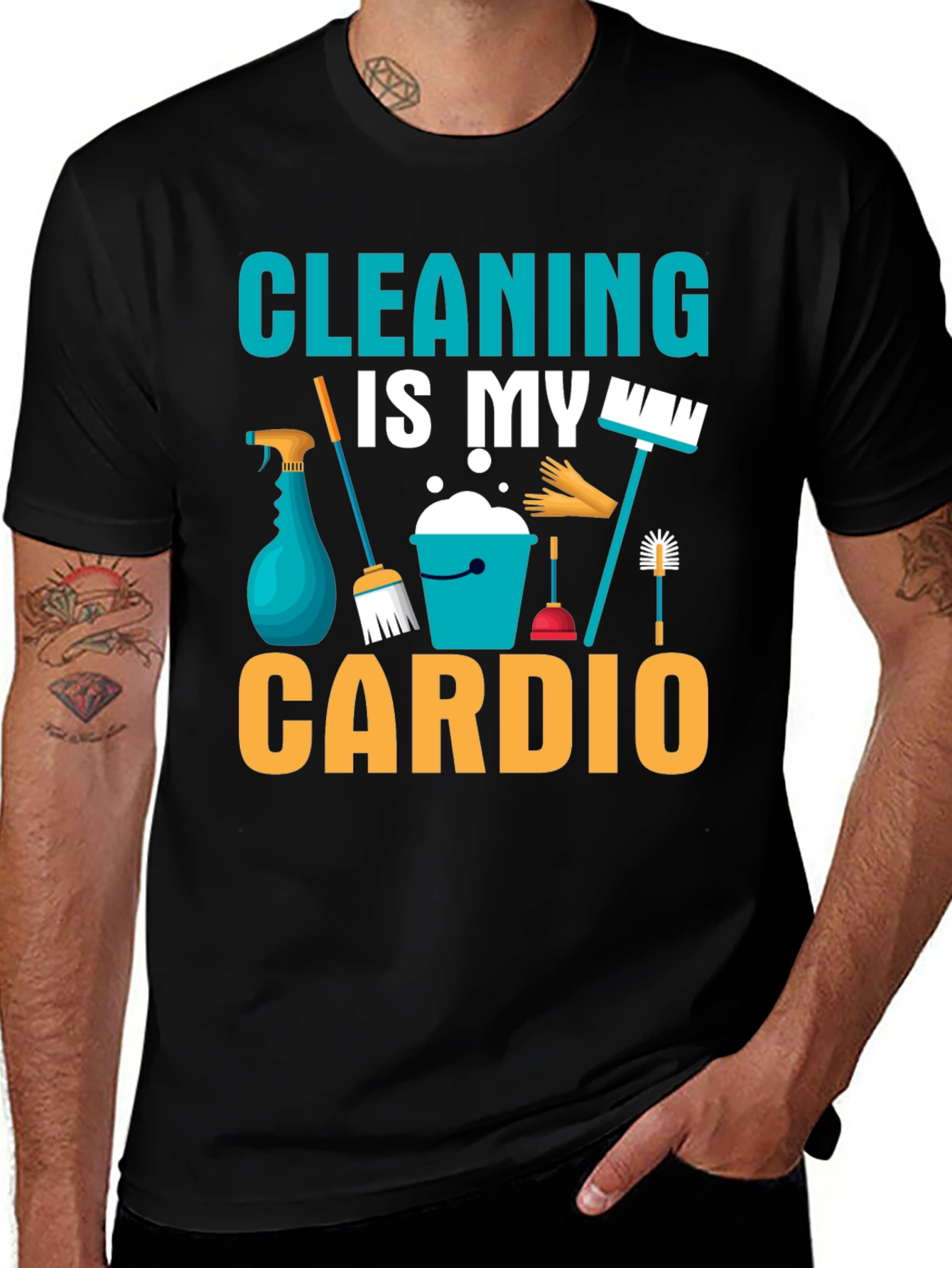 Variant 15 of Cleaning is My Cardio T-Shirt