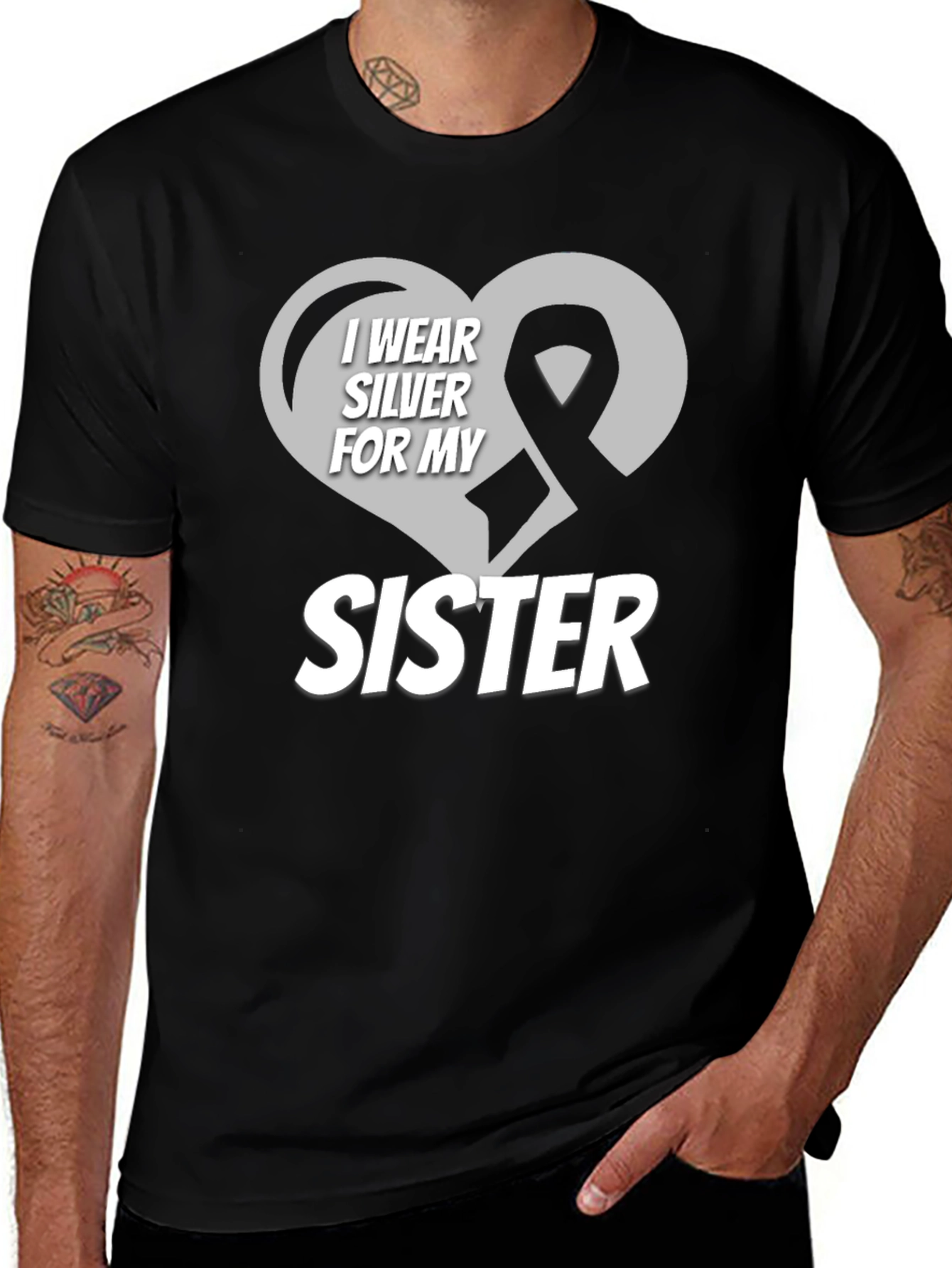 I Wear Silver for My Sister Awareness T-Shirt