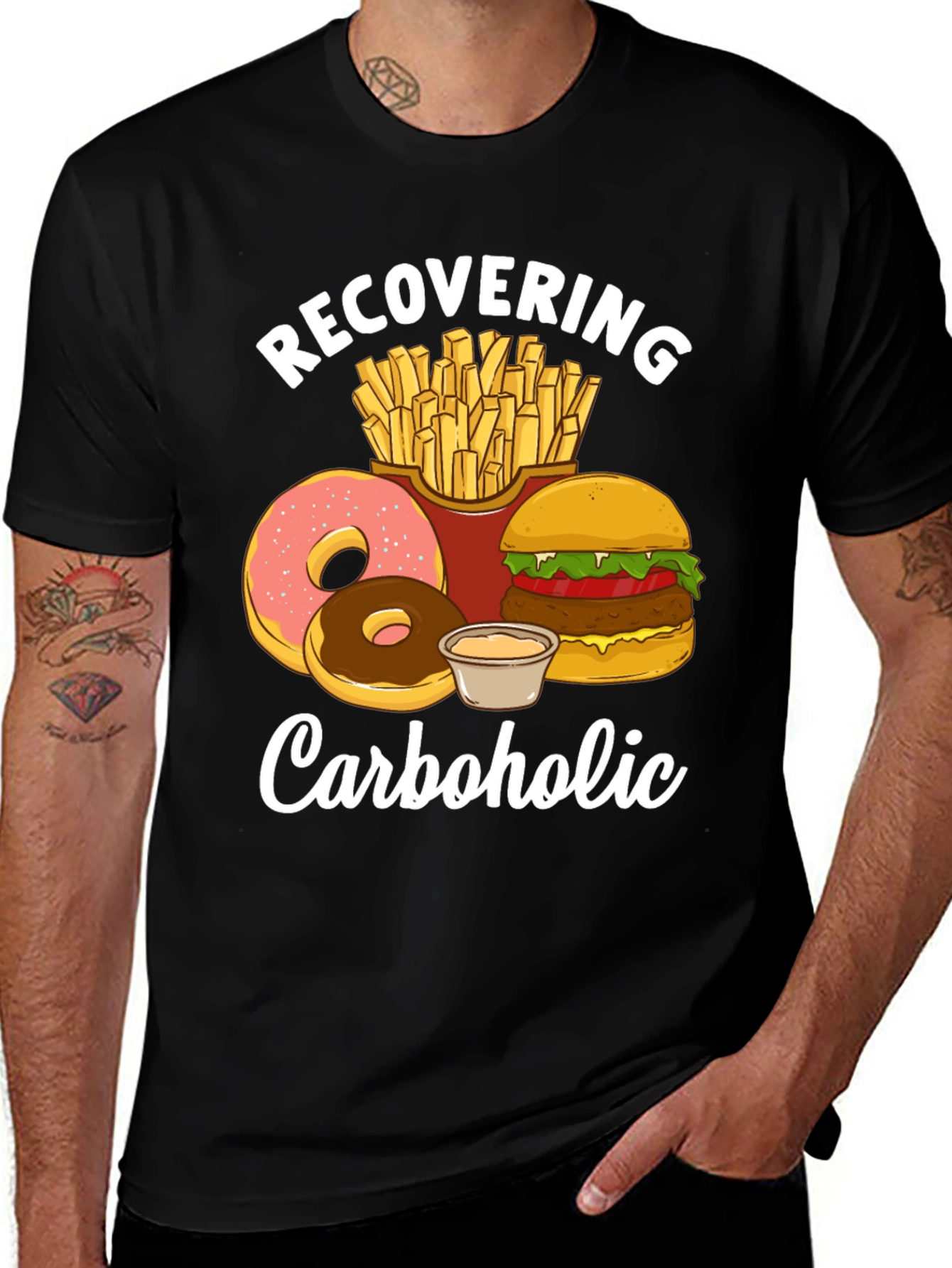 Variant 10 of Recovering Carboholic T-Shirt - Funny Foodie Tee