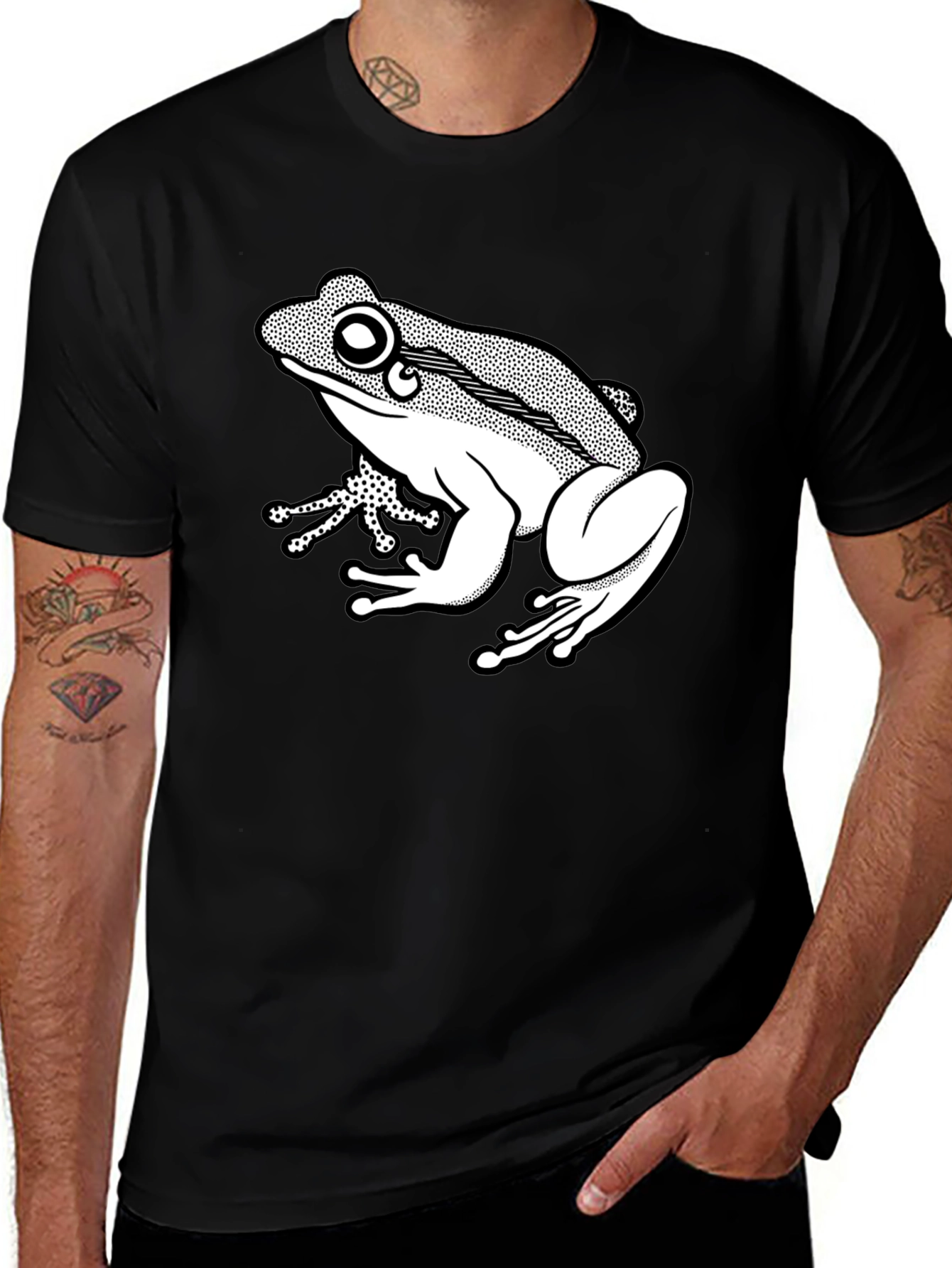 Variant 11 of Frog Graphic T-Shirt - Black Casual Tee