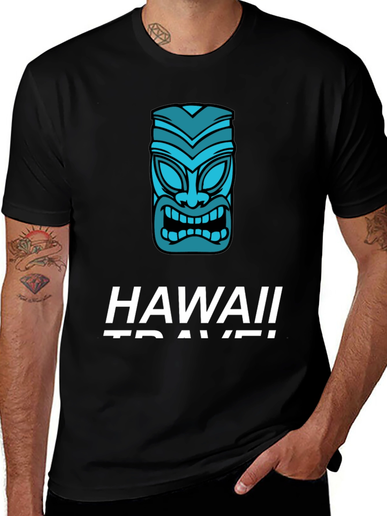 Variant 10 of Hawaii Travel Black T-Shirt