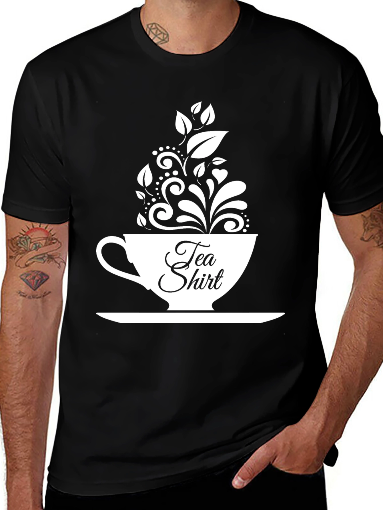 Variant 20 of Tea Shirt Graphic Tee - Black Cotton Blend