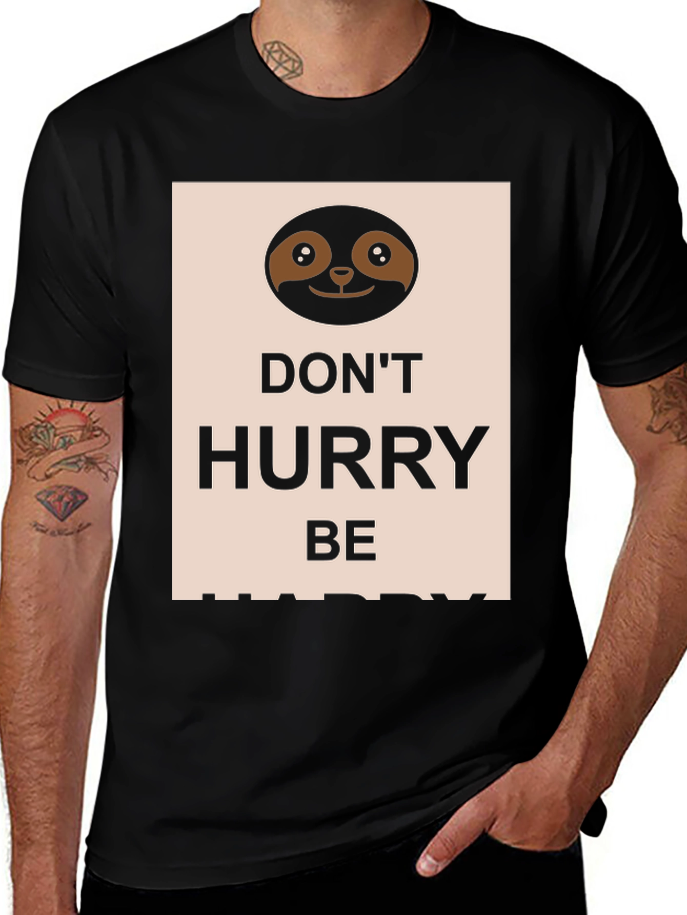 Don't Hurry Be Happy Sloth Graphic Tee