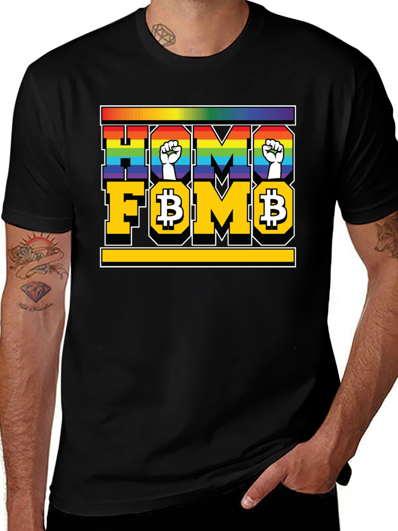 Homo FOMO T-Shirt - LGBTQ+ Bitcoin Pride
