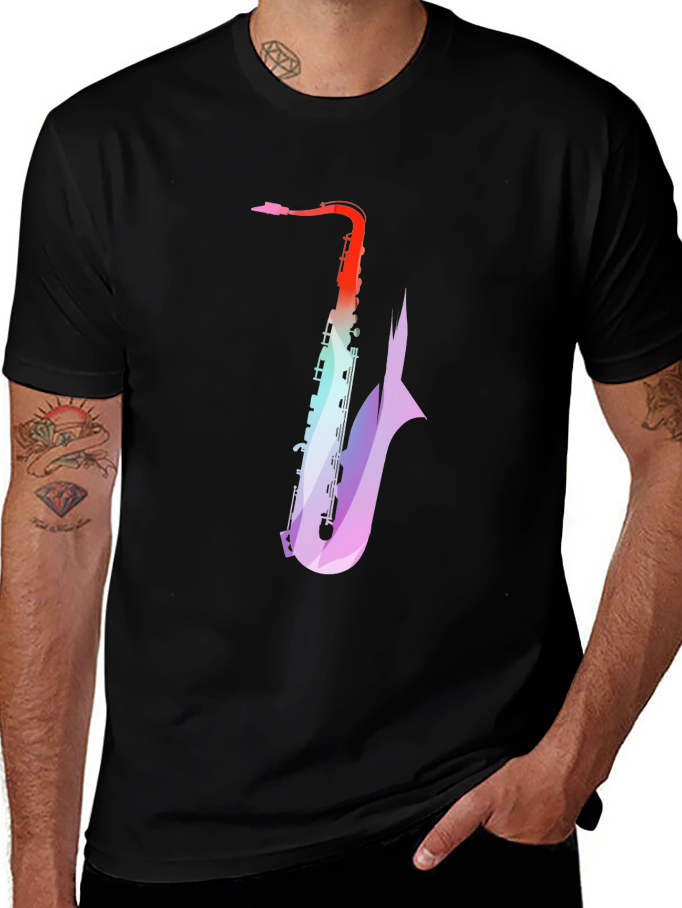 Saxophone Graphic Tee - Stylish Music Lover T-Shirt