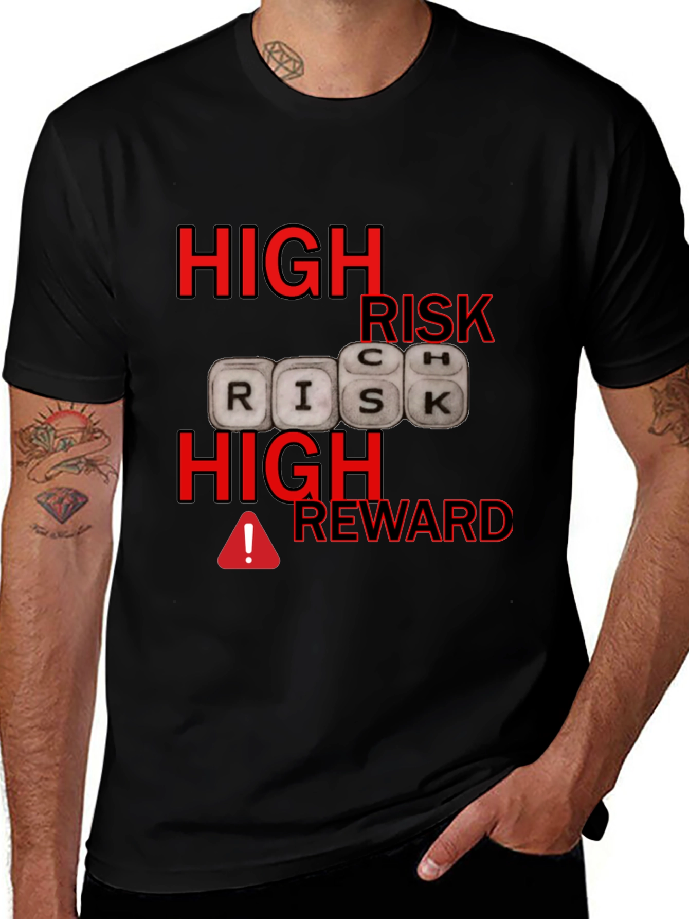 High Risk High Reward Graphic Tee - Men's Black T-Shirt