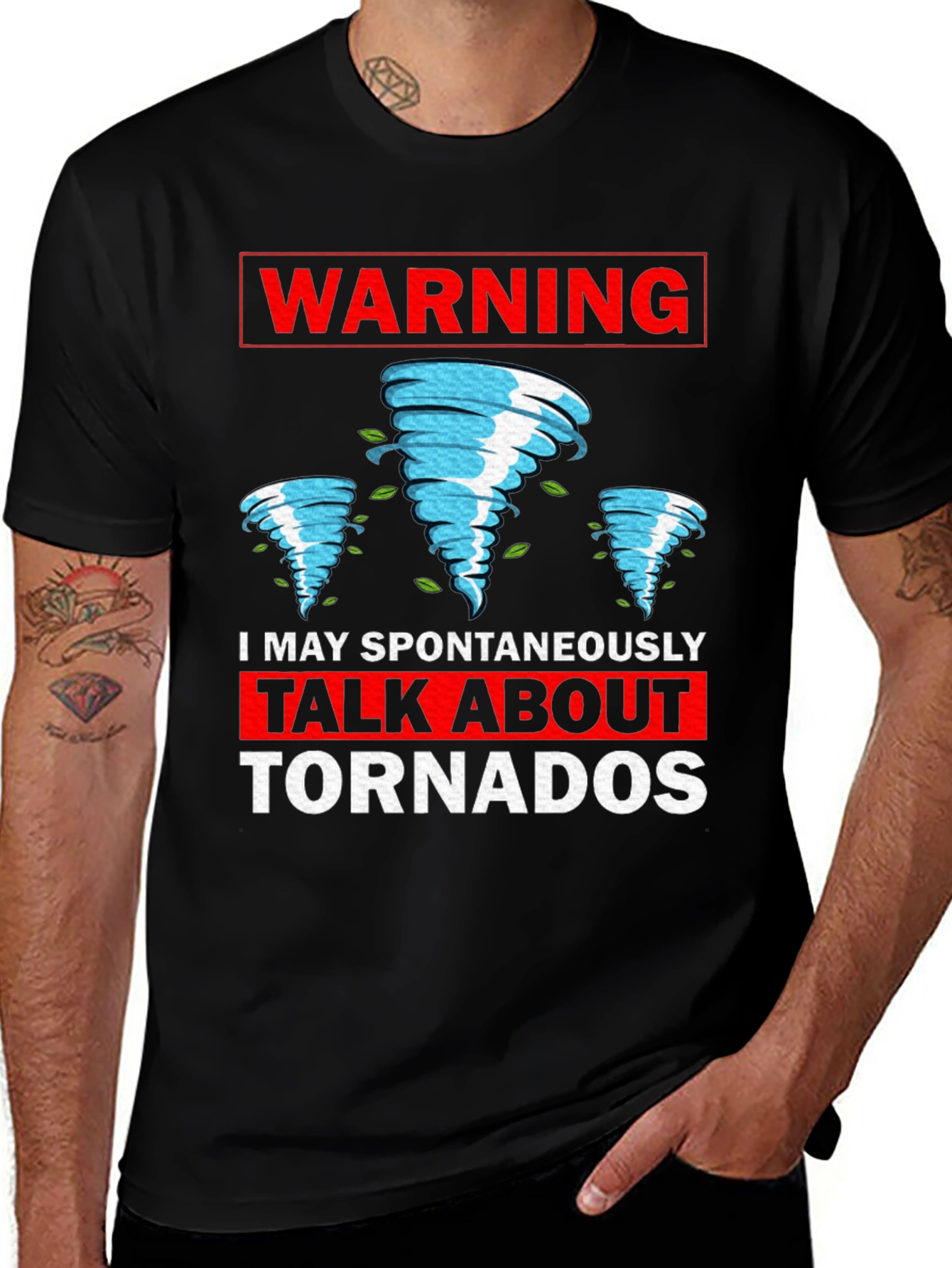 Variant 5 of Warning Tornado T-Shirt - Funny Weather Tee