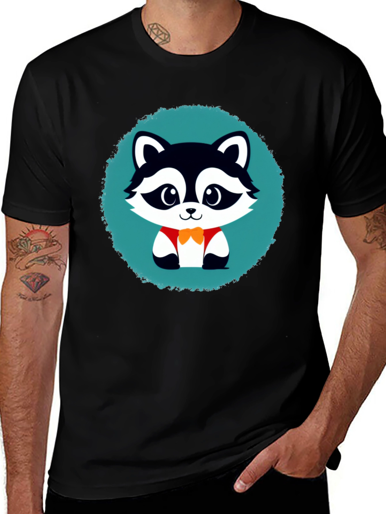 Variant 10 of Cute Raccoon Graphic T-Shirt - Stylish Comfort