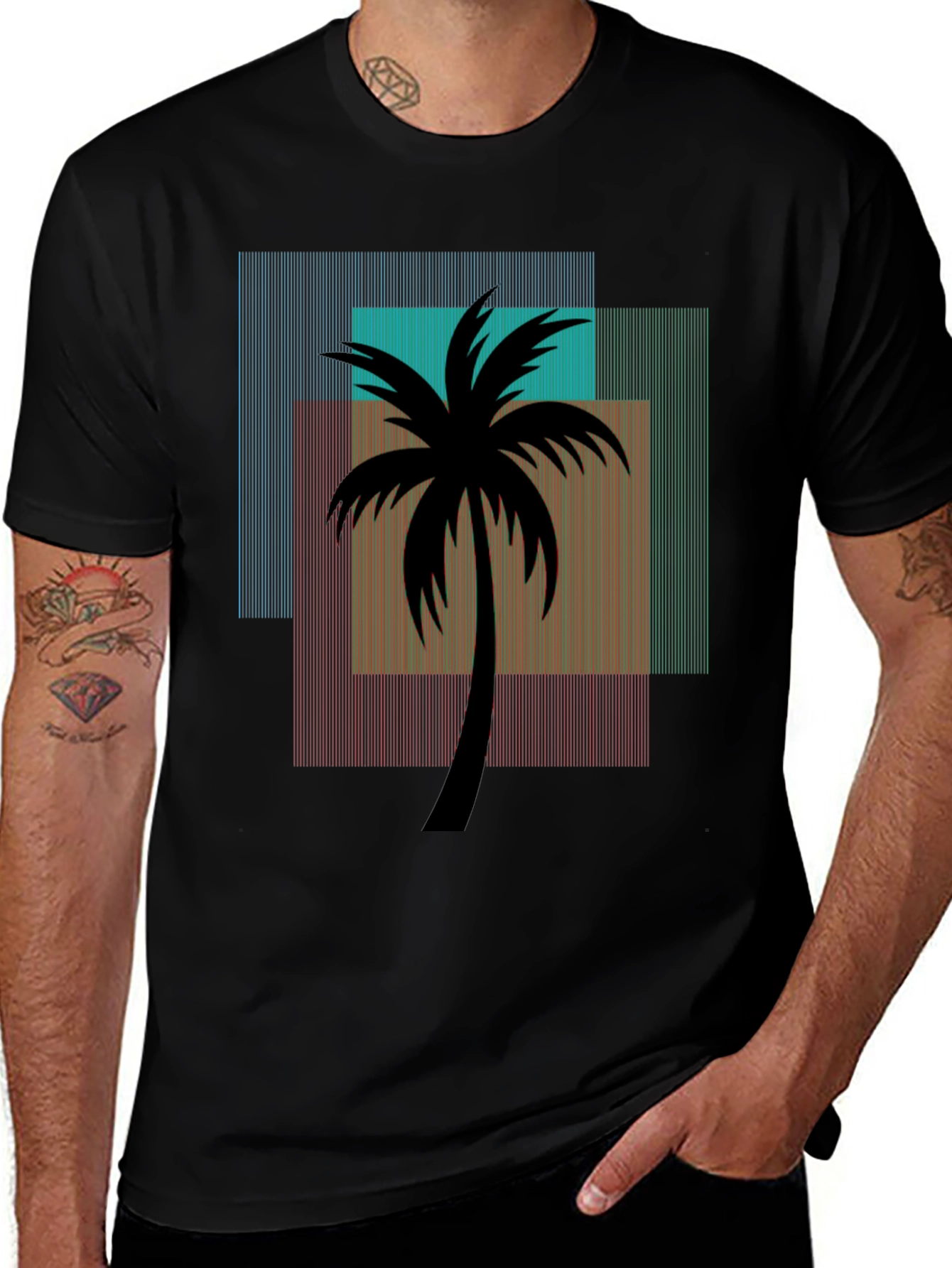 Variant 23 of Palm Tree Graphic Tee - Tropical Island Style