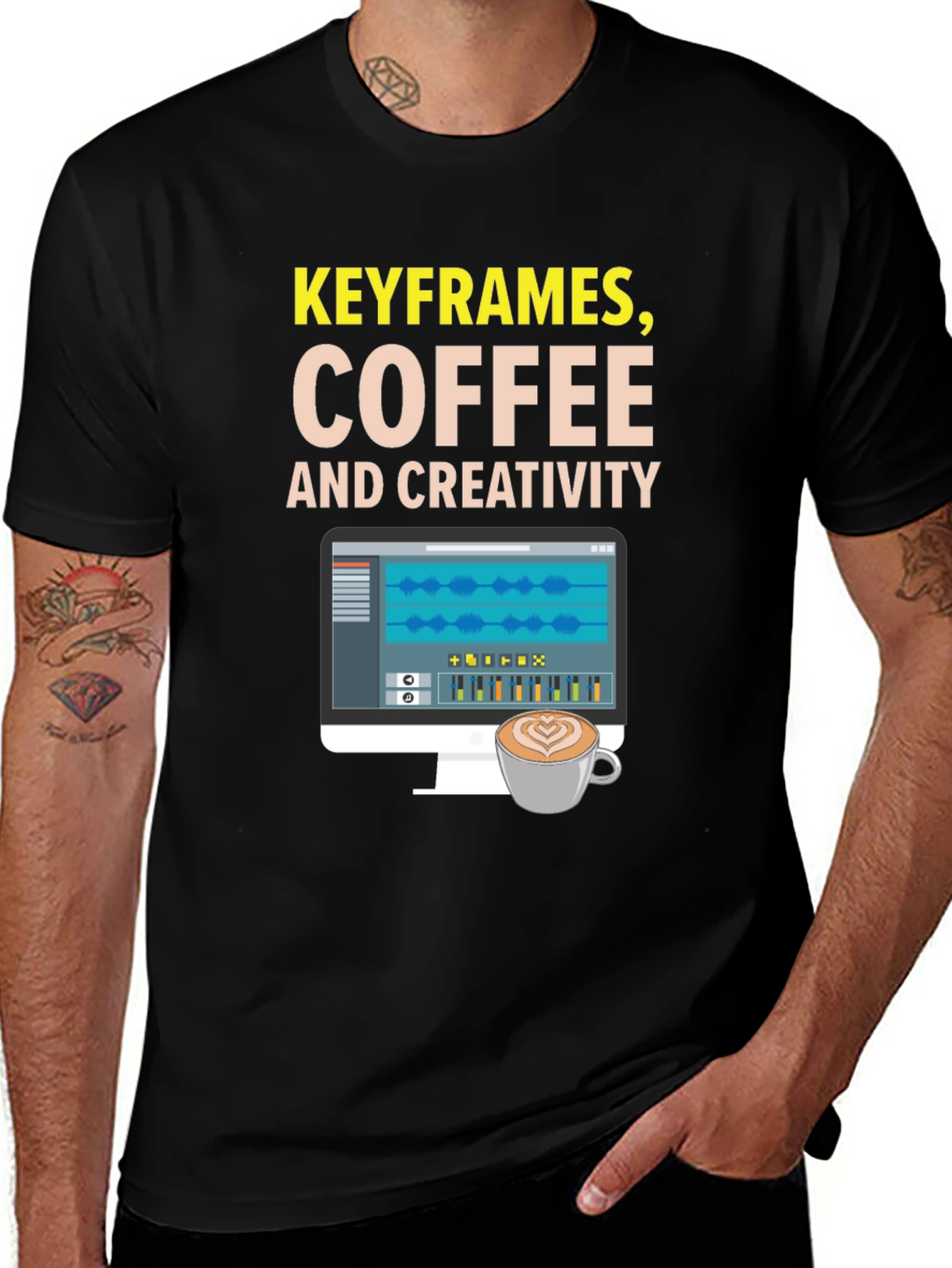 Variant 27 of Keyframes, Coffee, and Creativity Graphic Tee