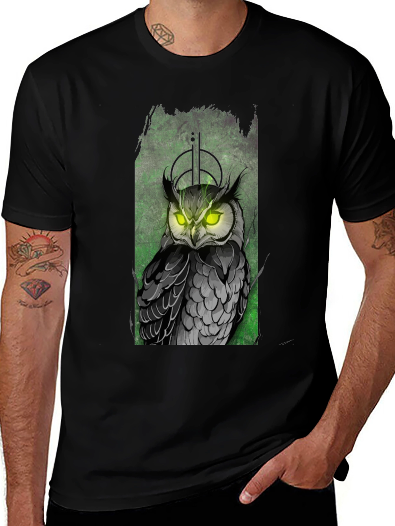Variant 5 of Owl Graphic Black T-Shirt