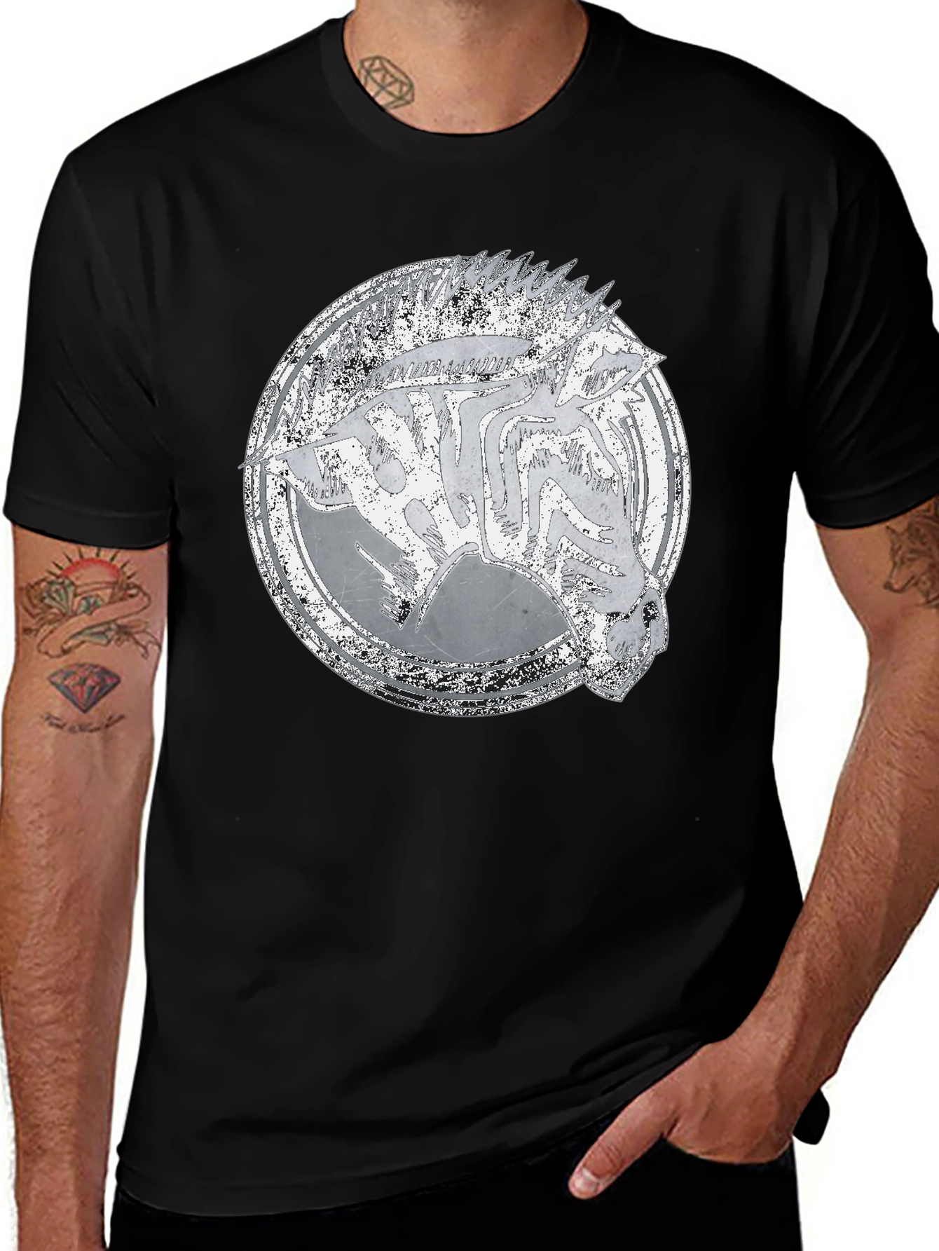 Zebra Graphic Tee - Distressed Animal Print