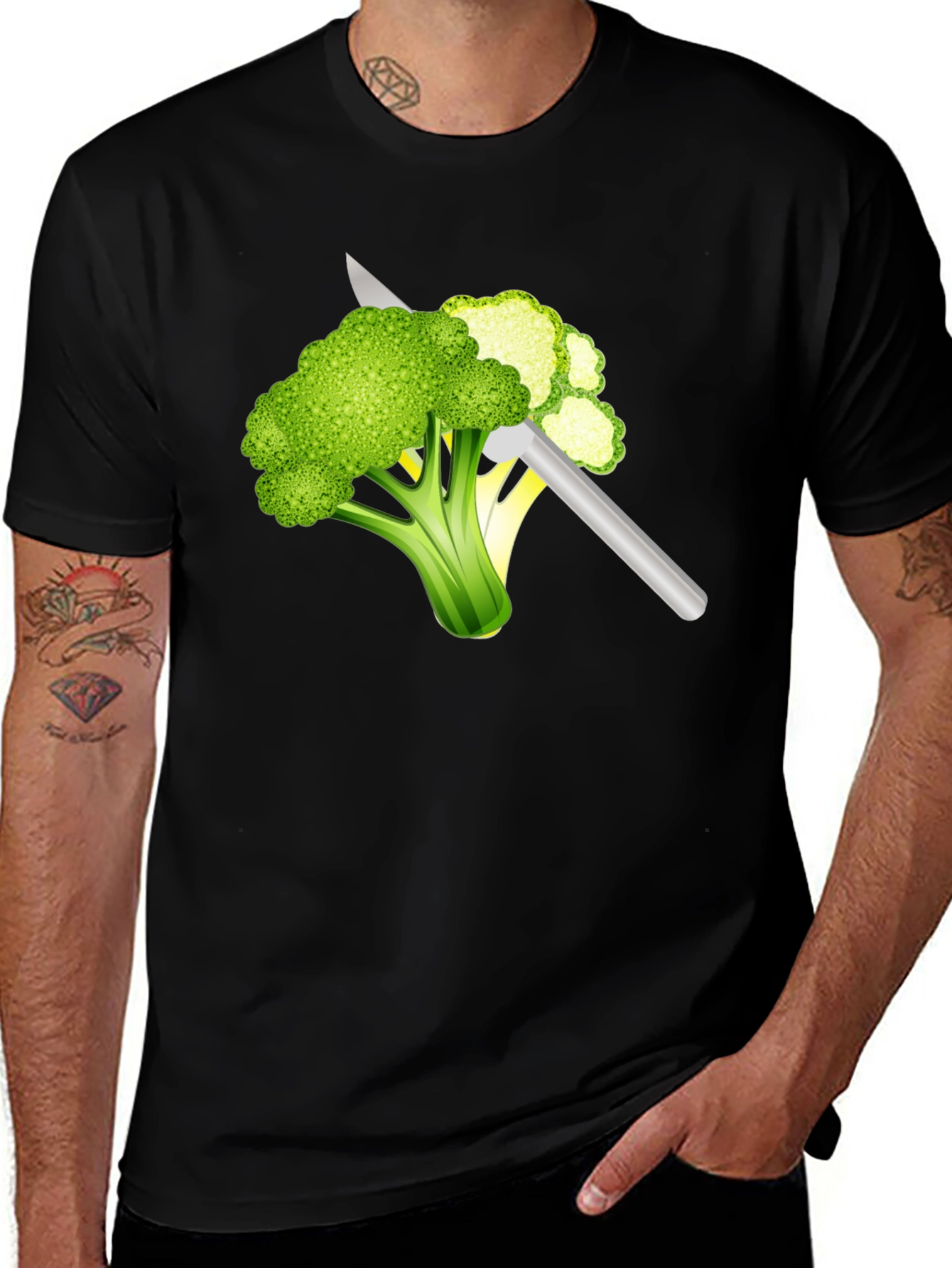 Variant 20 of Broccoli Slice T-Shirt: Funny Vegan Tee
