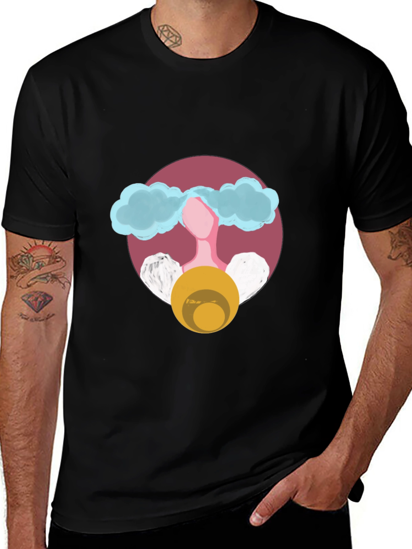 Variant 2 of Abstract Cloud Head Graphic Tee - Stylish Unisex T-Shirt