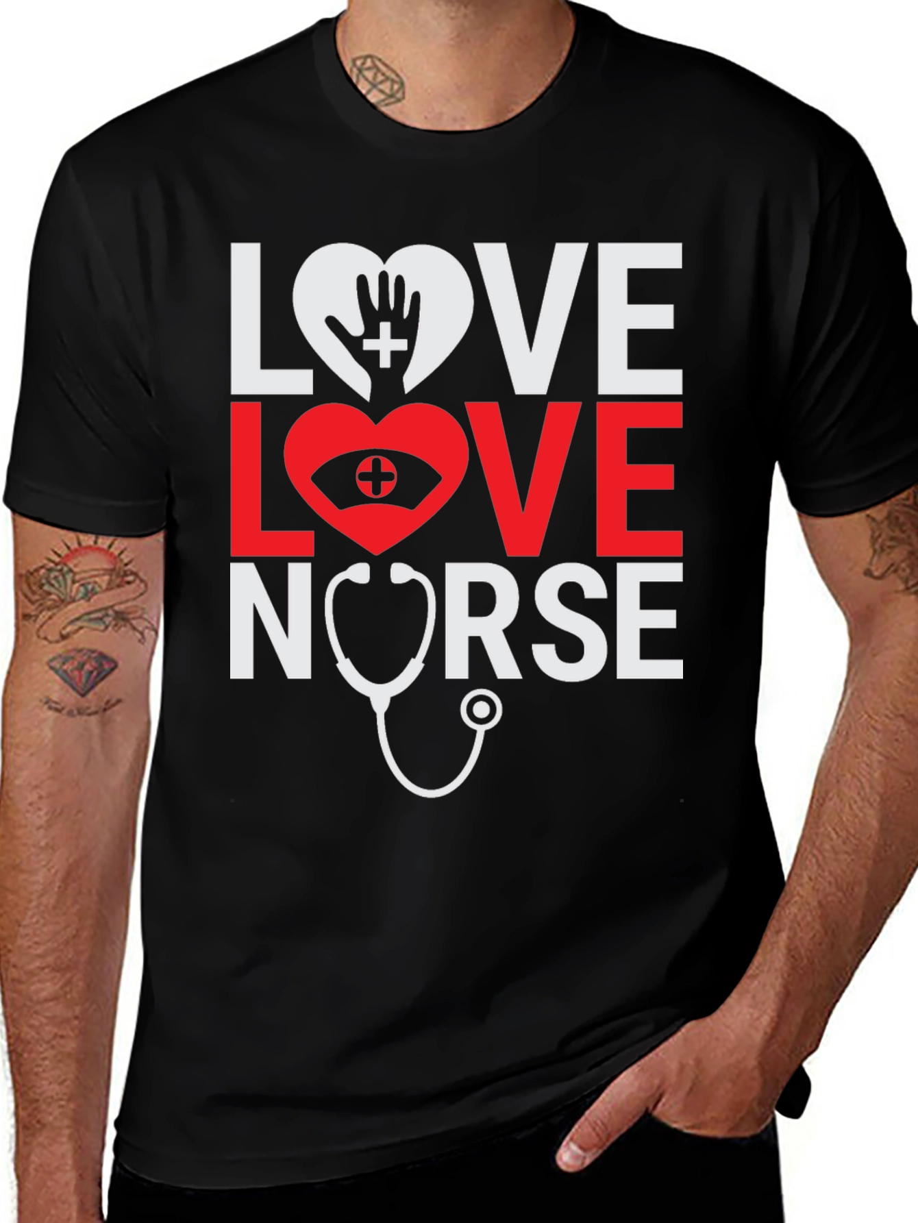 Variant 6 of Love Nurse Black T-Shirt