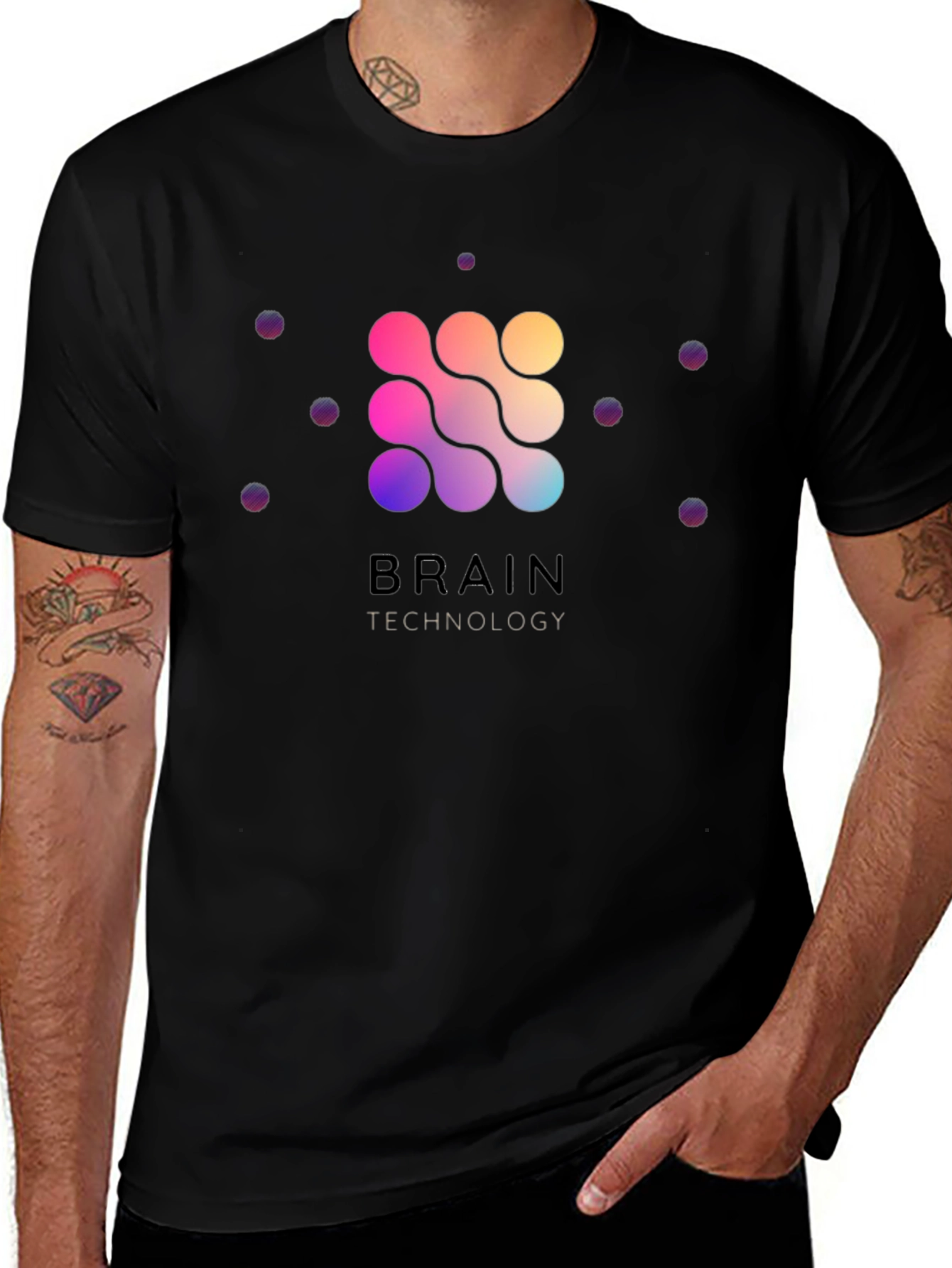 Variant 17 of Brain Technology Black Graphic T-Shirt