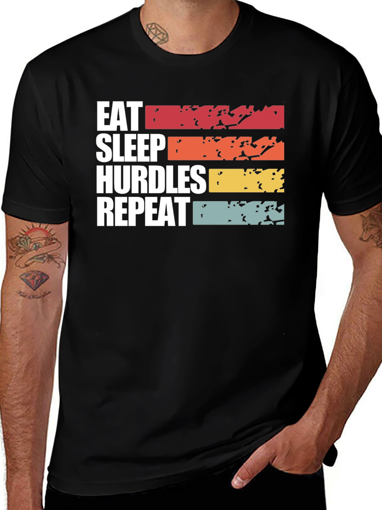 Eat Sleep Hurdles Repeat Graphic T-Shirt