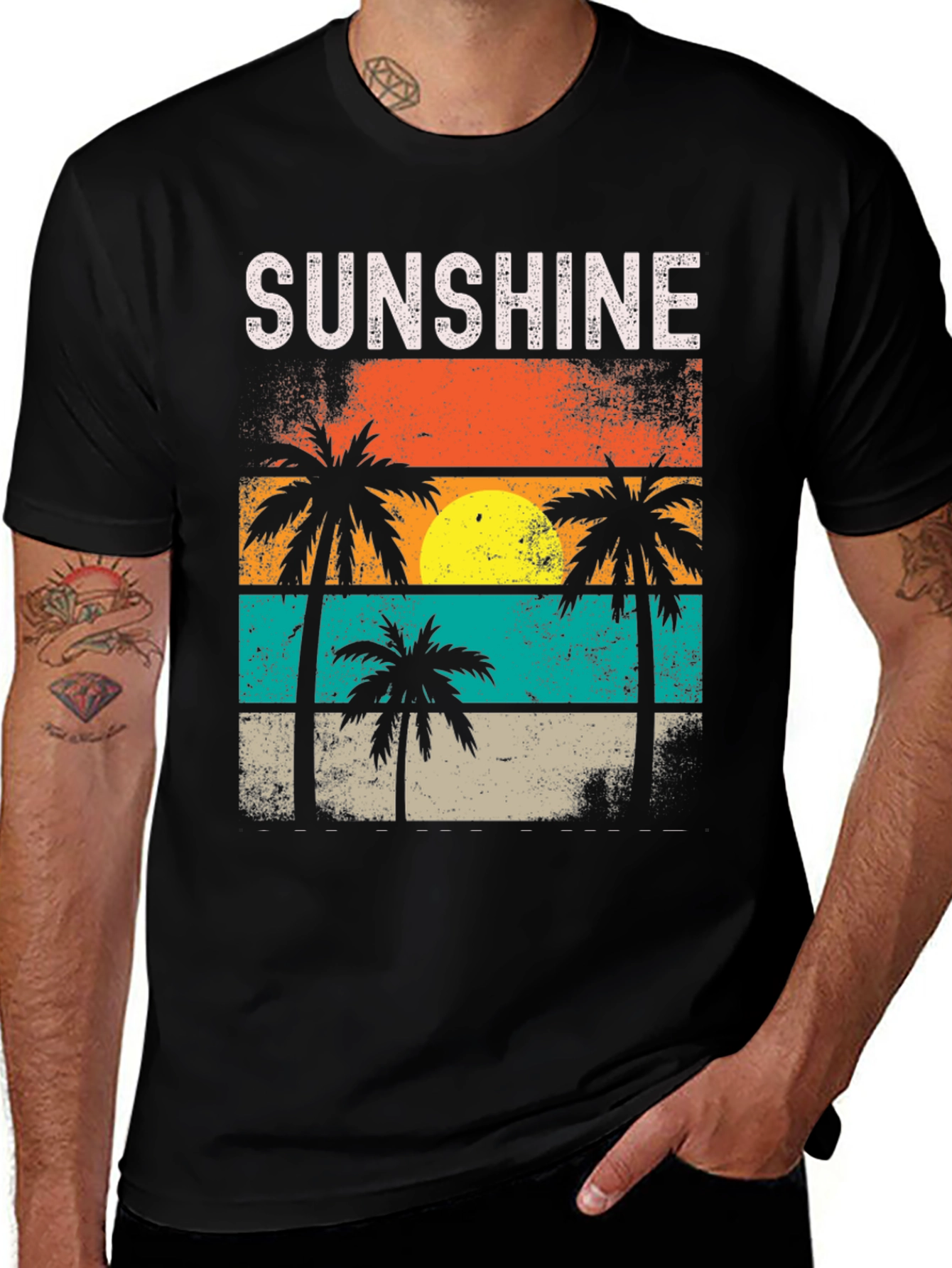 Variant 18 of Sunshine Palm Tree Retro T-Shirt