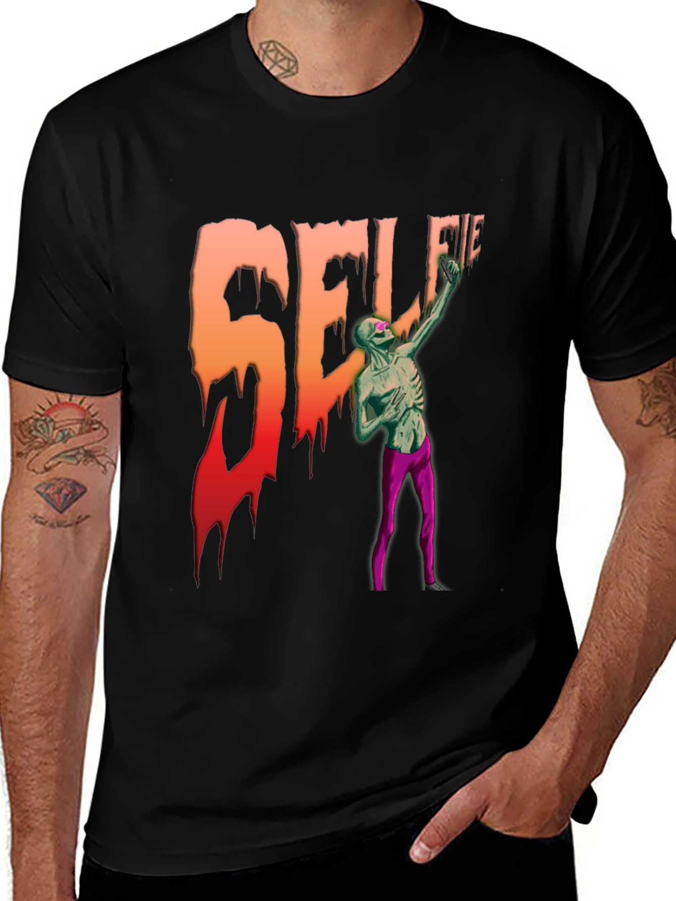 Variant 5 of Zombie Selfie Graphic T-Shirt - Unique Design